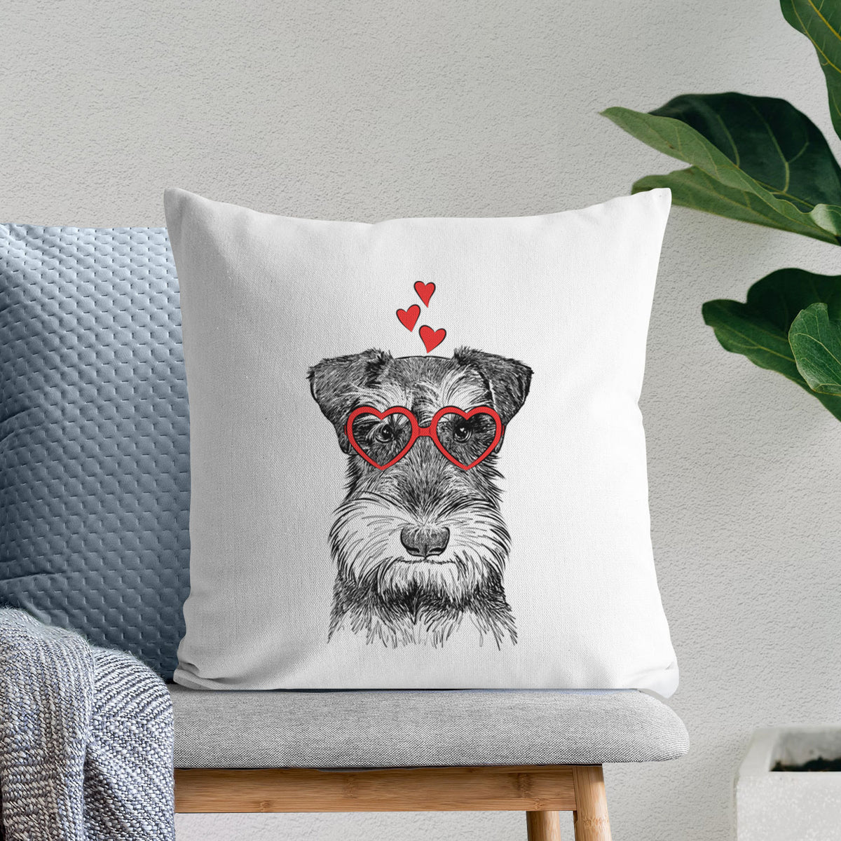 Murphy the Mini Schnauzer - Throw Pillow Cover