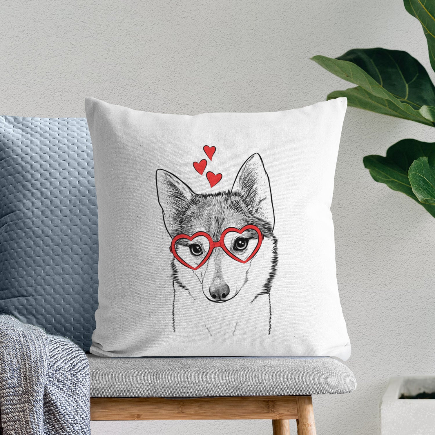 Nami the Alaskan Klee Kai - Throw Pillow Cover