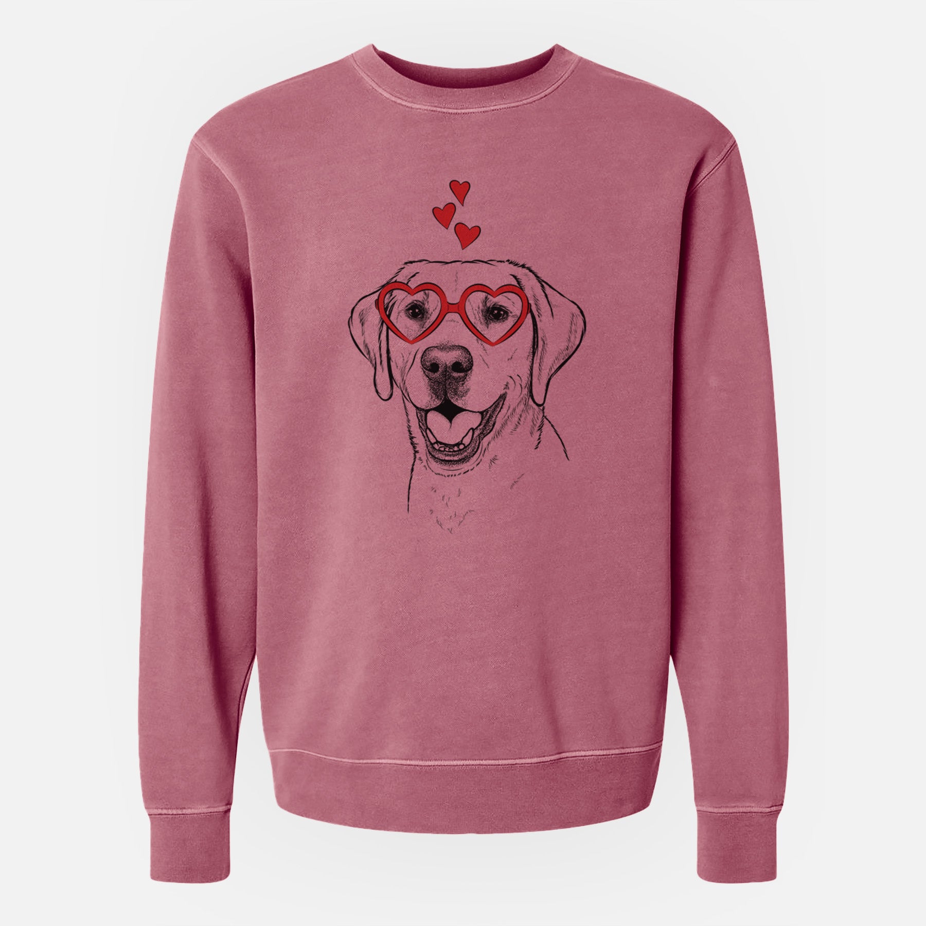 Valentine Nate the Labrador Retriever - Unisex Pigment Dyed Crew Sweatshirt