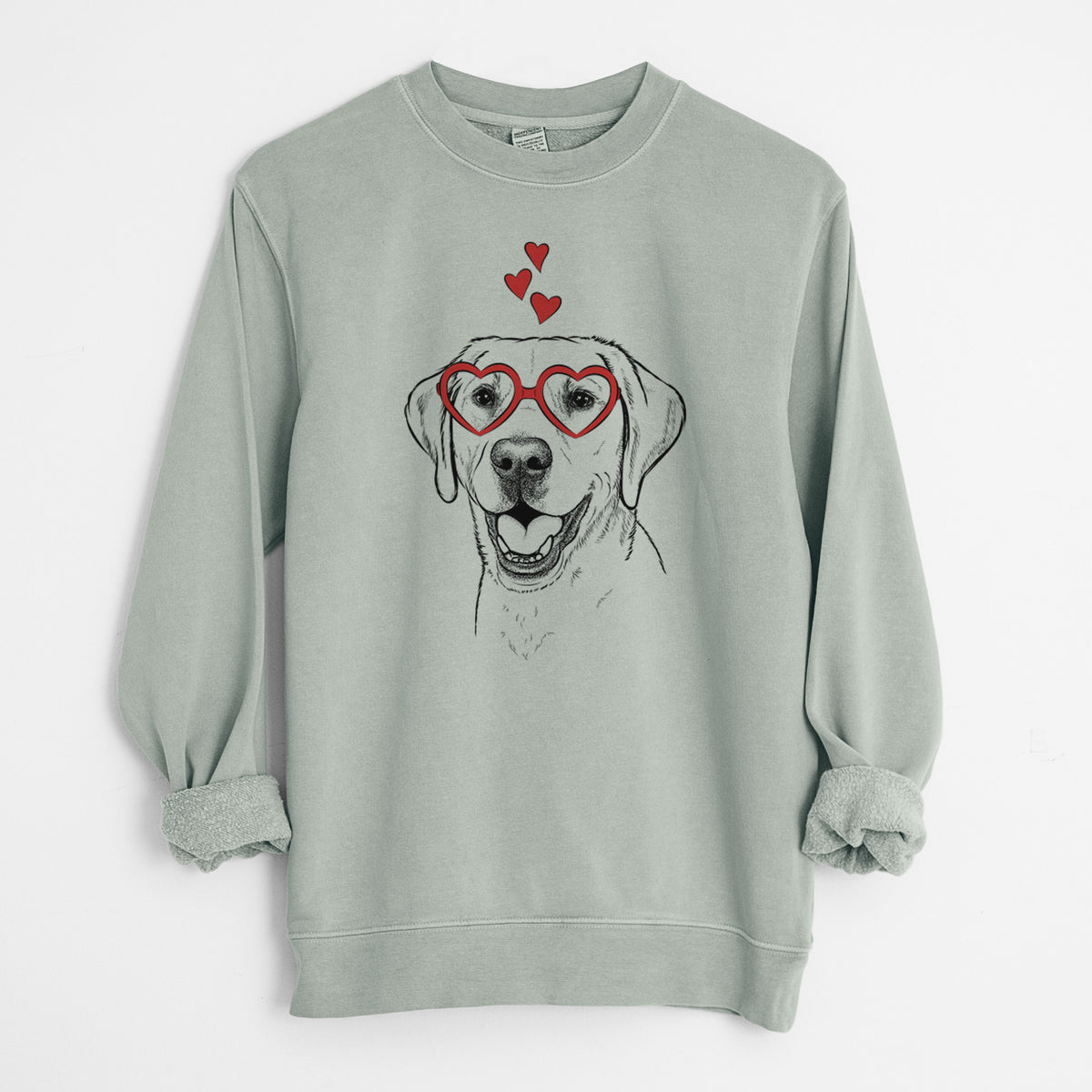 Valentine Nate the Labrador Retriever - Unisex Pigment Dyed Crew Sweatshirt