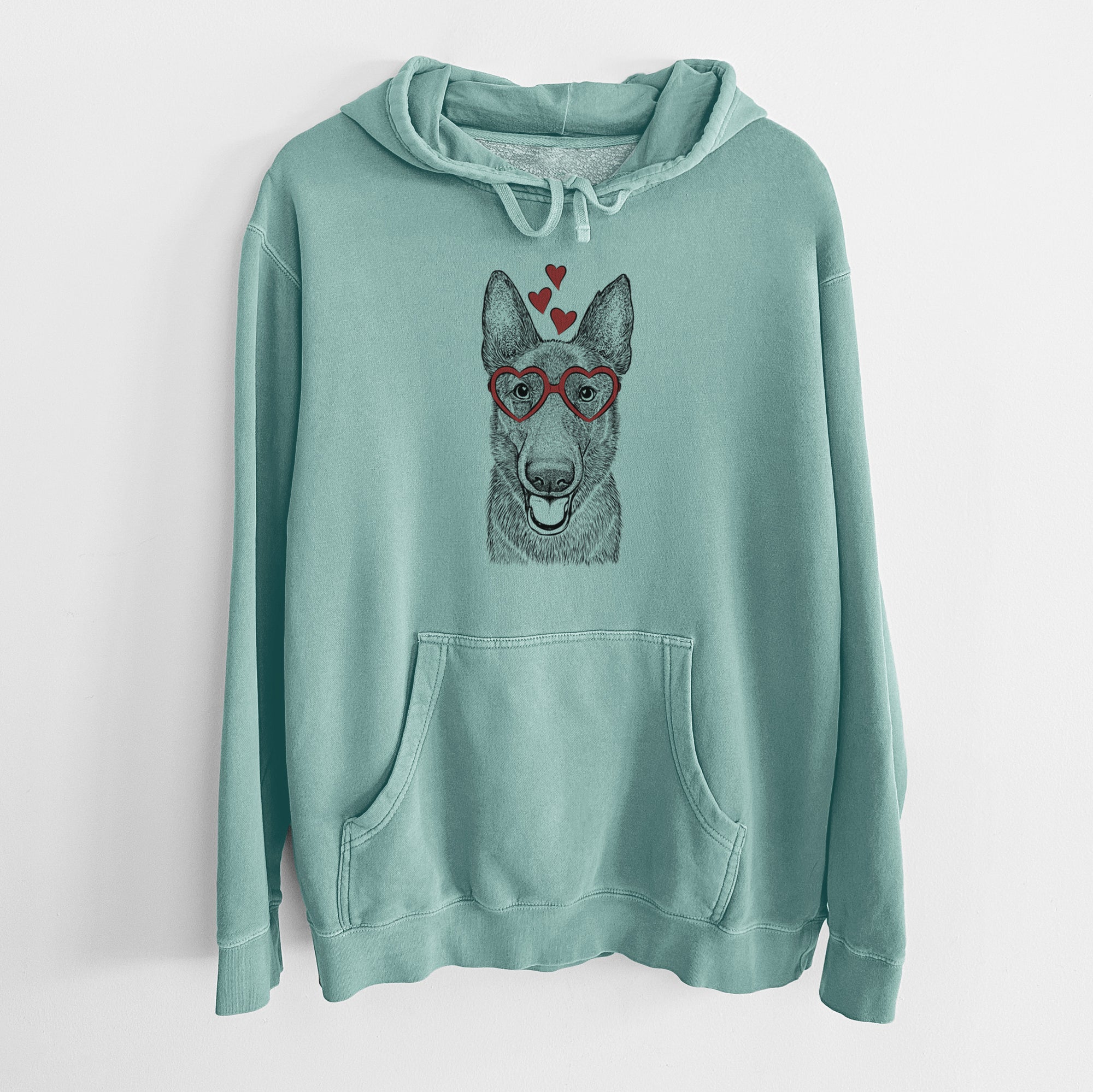 Valentine Nyx the German Shepherd - Unisex Pigment Dyed Hoodie