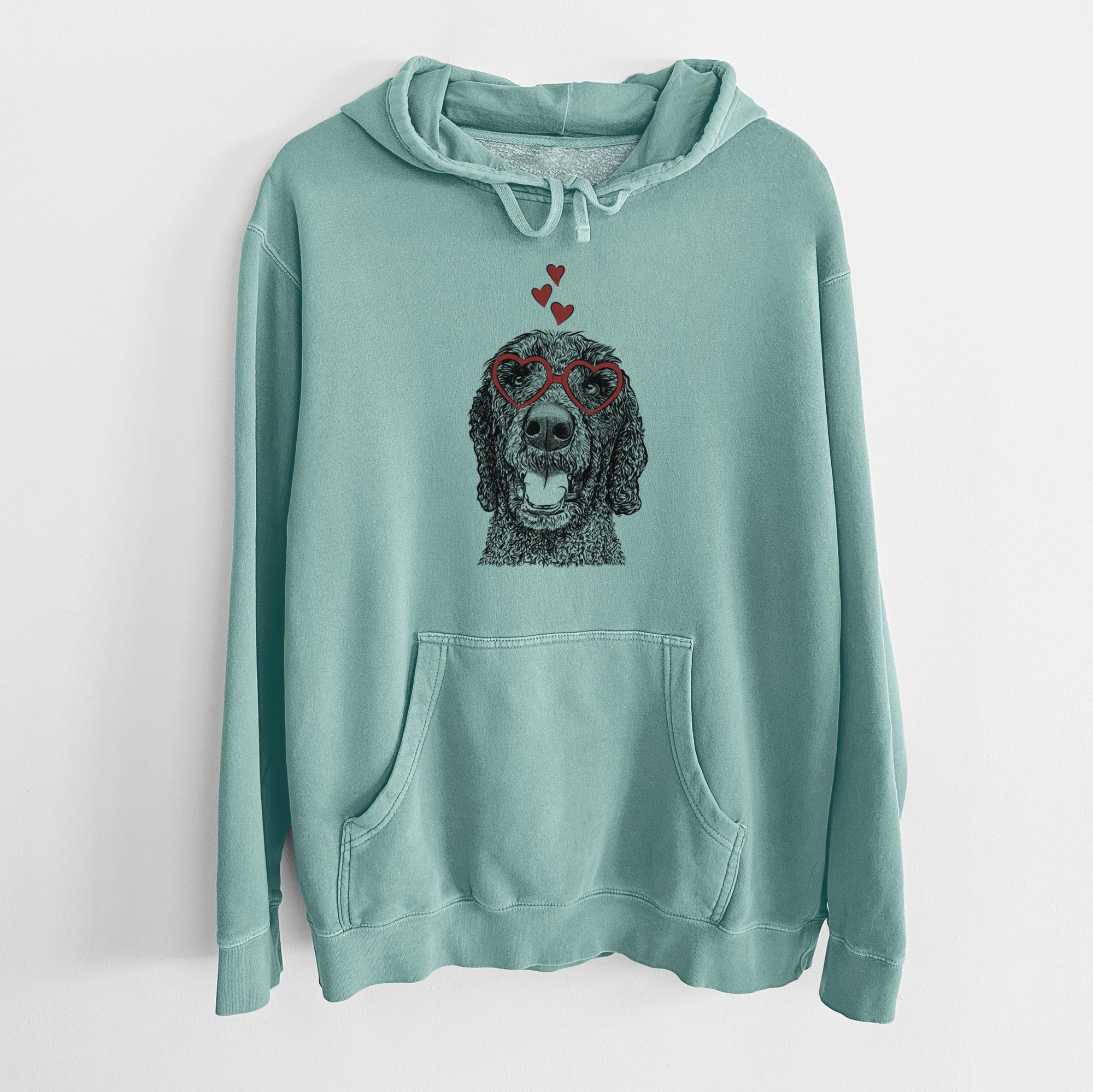 Valentine Obi James the Goldendoodle - Unisex Pigment Dyed Hoodie