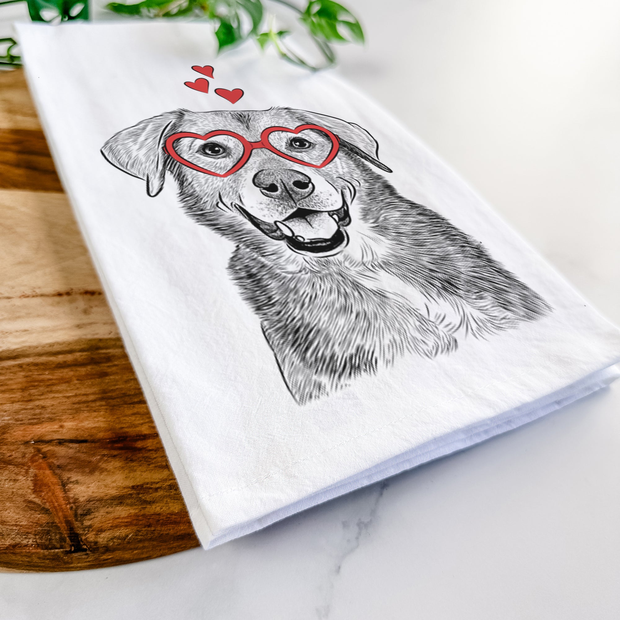 Oliver the Mixed Breed Tea Towel