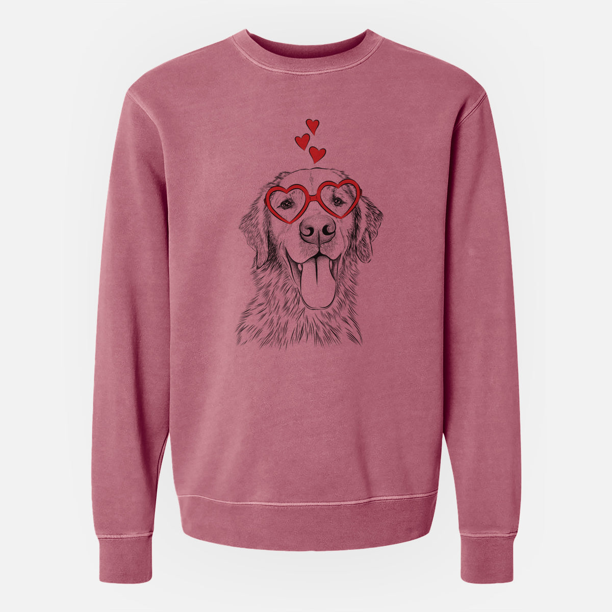 Valentine Oliver Tredup the Golden Retriever - Unisex Pigment Dyed Crew Sweatshirt