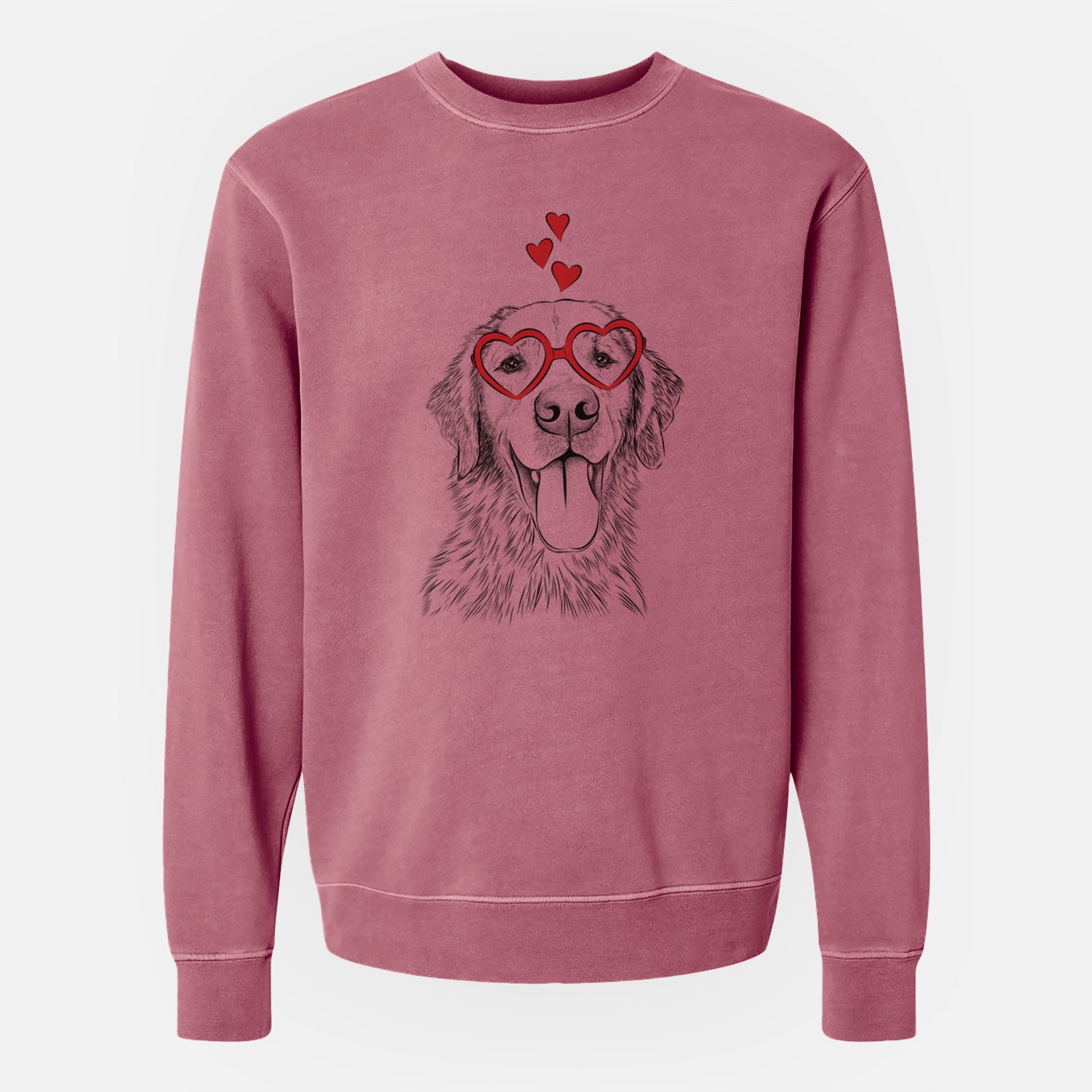 Valentine Oliver Tredup the Golden Retriever - Unisex Pigment Dyed Crew Sweatshirt