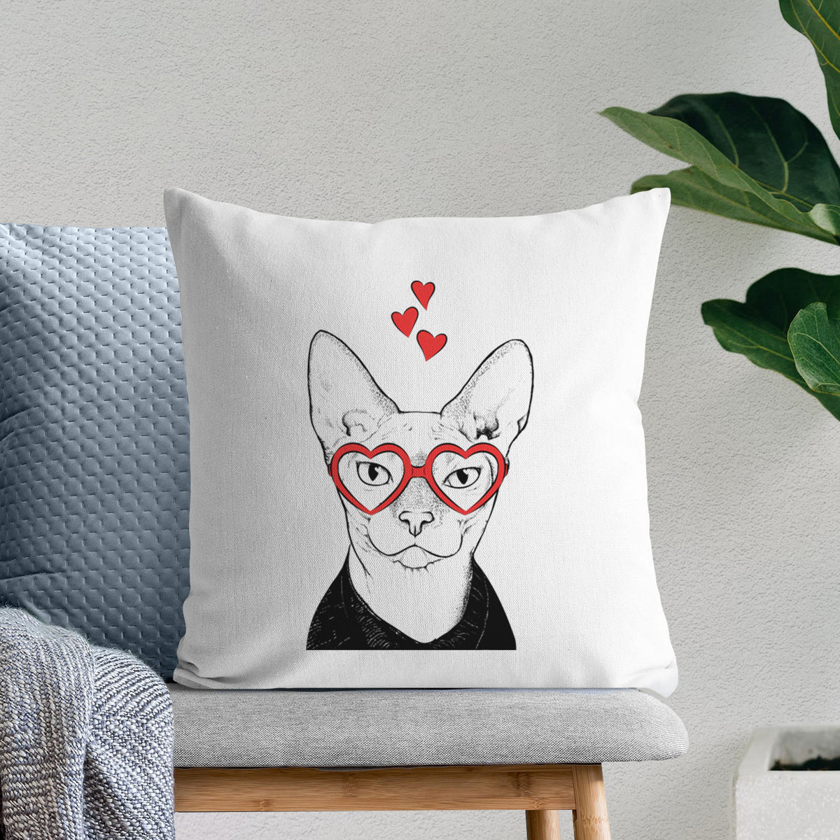 Oliver Watson the Sphynx Cat - Throw Pillow Cover