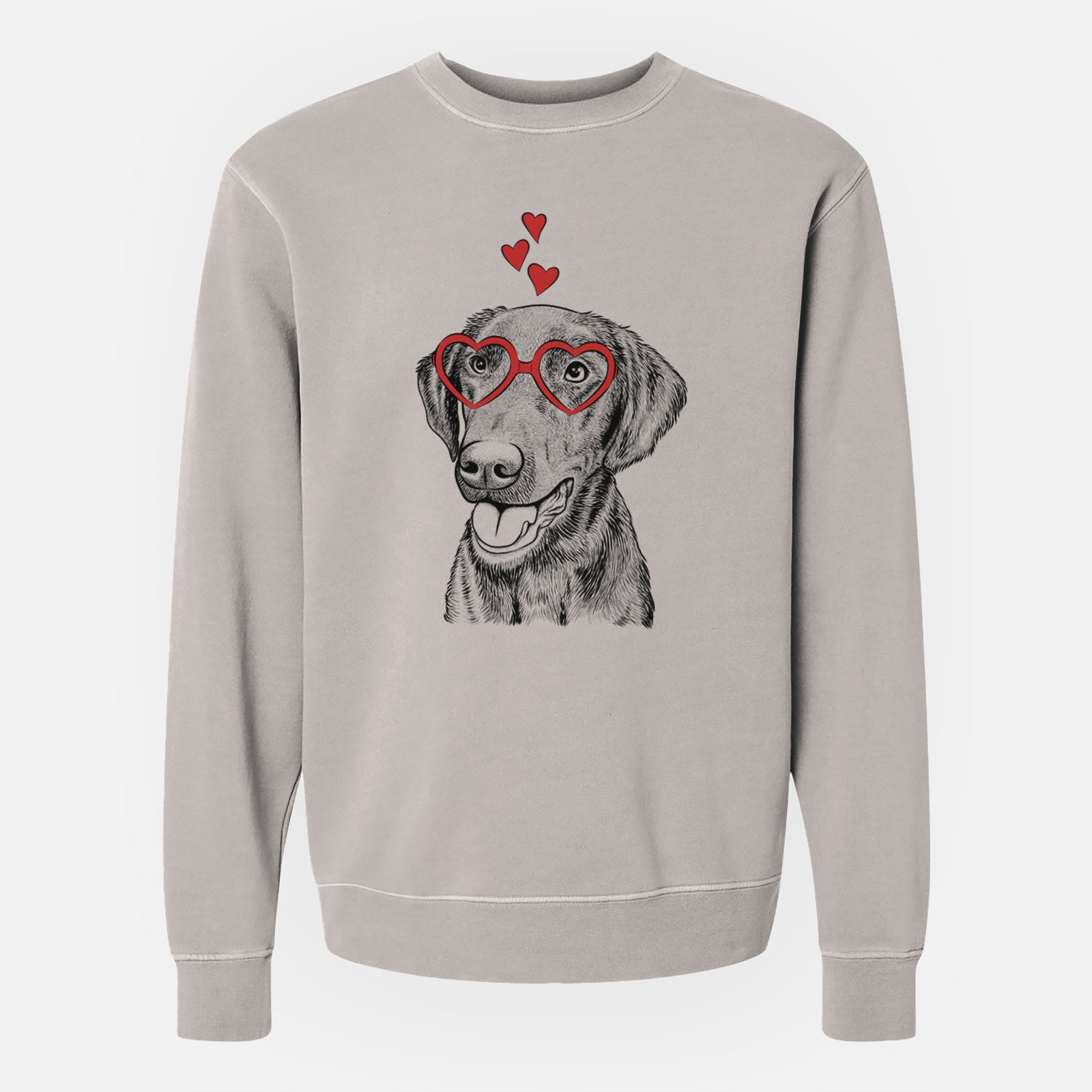 Valentine Onyx the Labrador Retriever - Unisex Pigment Dyed Crew Sweatshirt