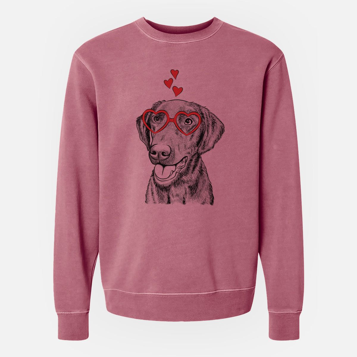 Valentine Onyx the Labrador Retriever - Unisex Pigment Dyed Crew Sweatshirt