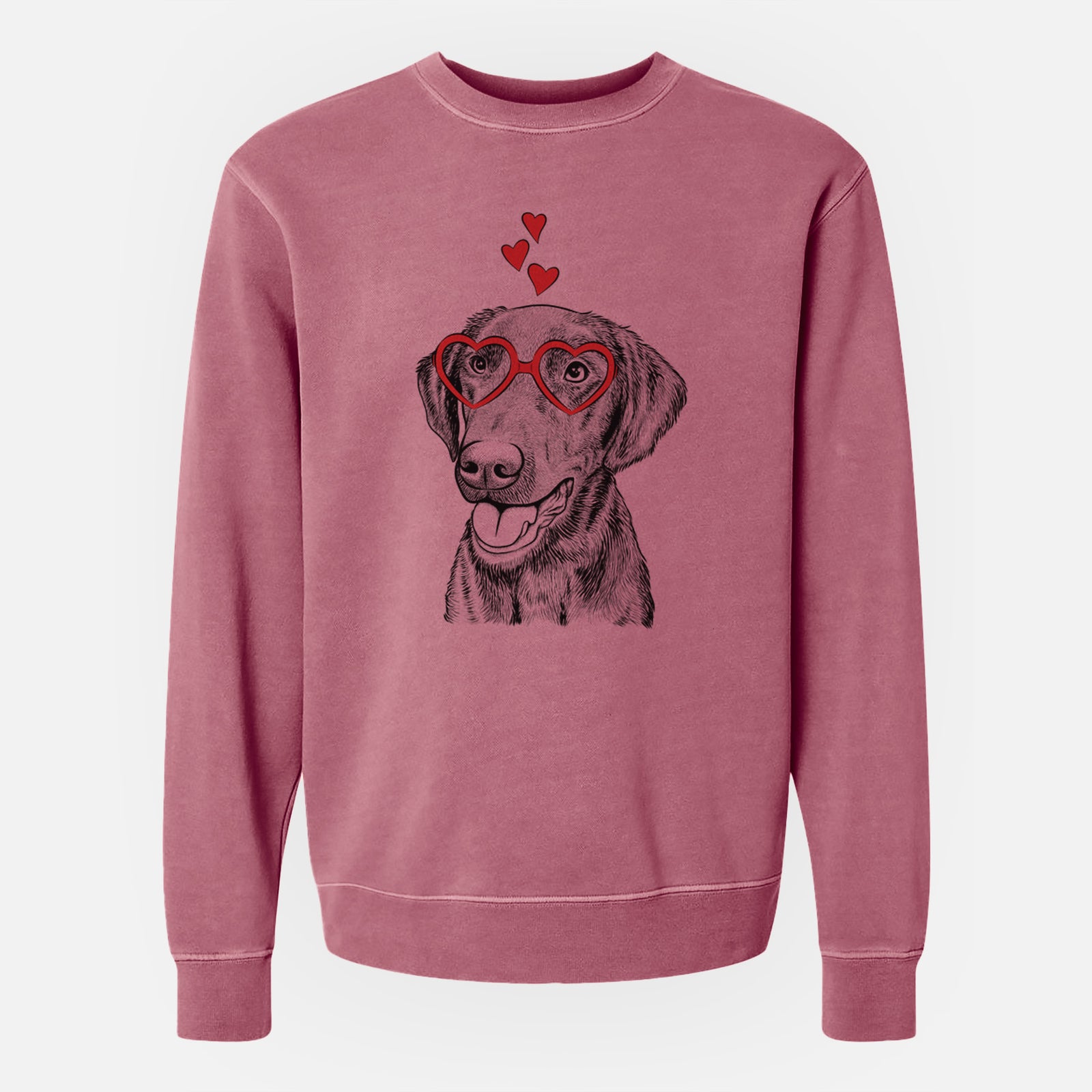 Valentine Onyx the Labrador Retriever - Unisex Pigment Dyed Crew Sweatshirt