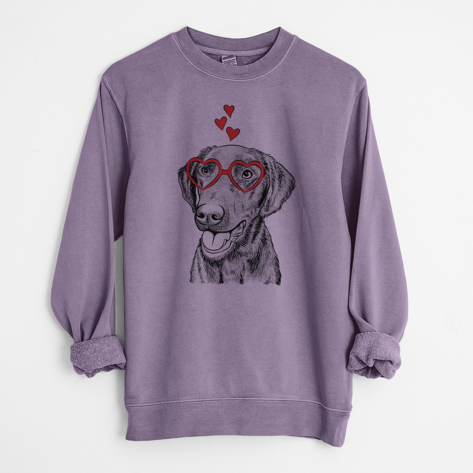 Valentine Onyx the Labrador Retriever - Unisex Pigment Dyed Crew Sweatshirt