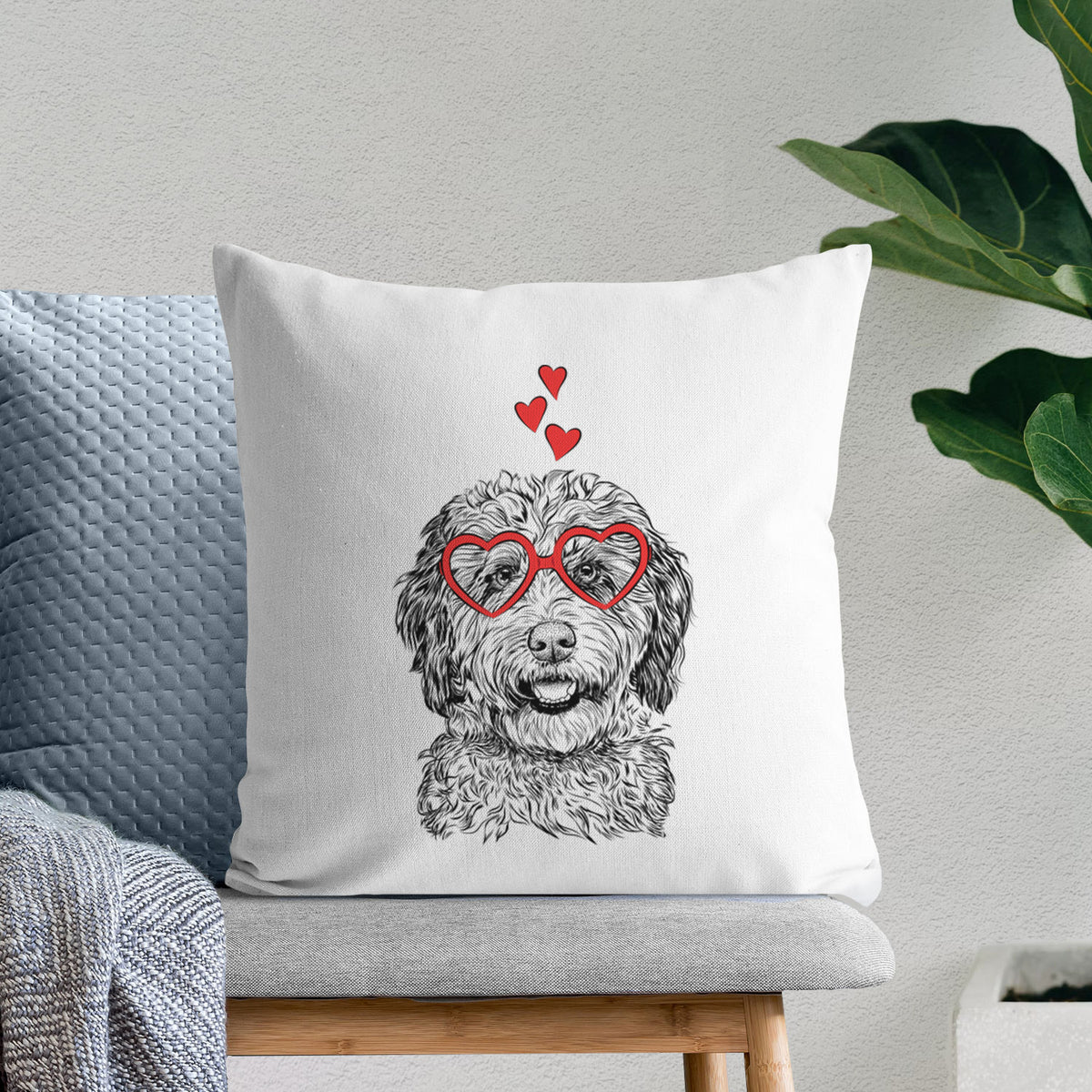 Palmer the Aussiedoodle - Throw Pillow Cover