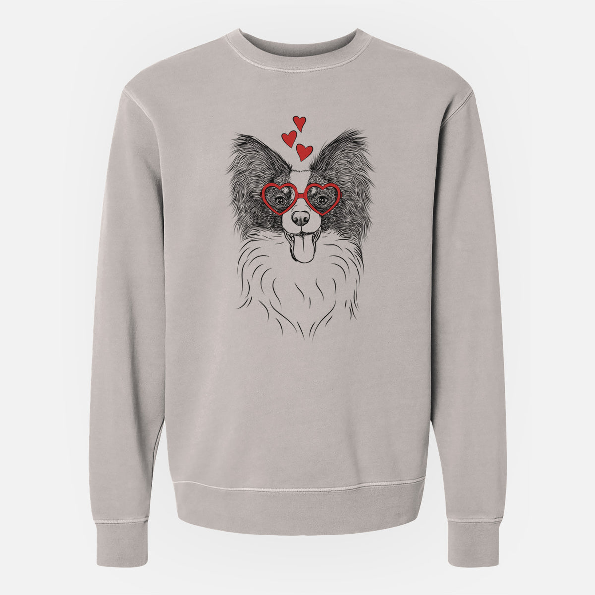 Valentine Patrick the Papillon - Unisex Pigment Dyed Crew Sweatshirt