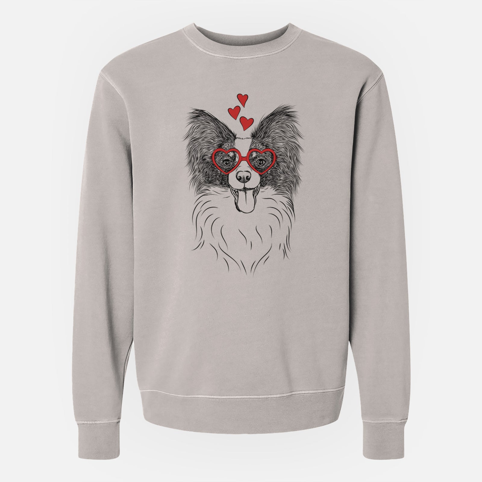 Valentine Patrick the Papillon - Unisex Pigment Dyed Crew Sweatshirt