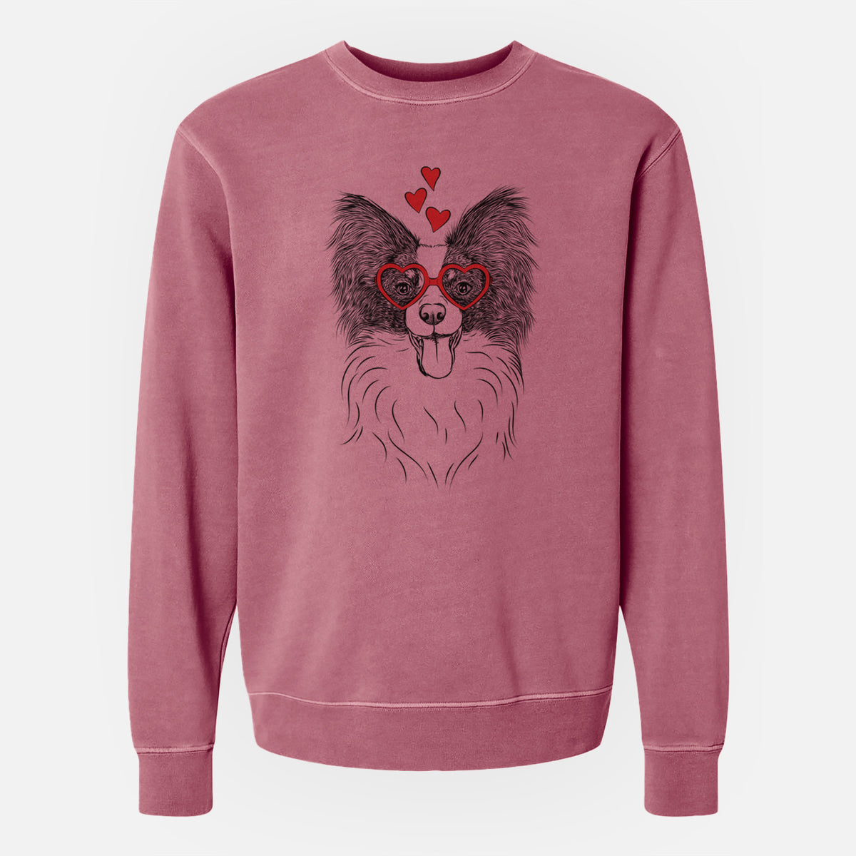 Valentine Patrick the Papillon - Unisex Pigment Dyed Crew Sweatshirt
