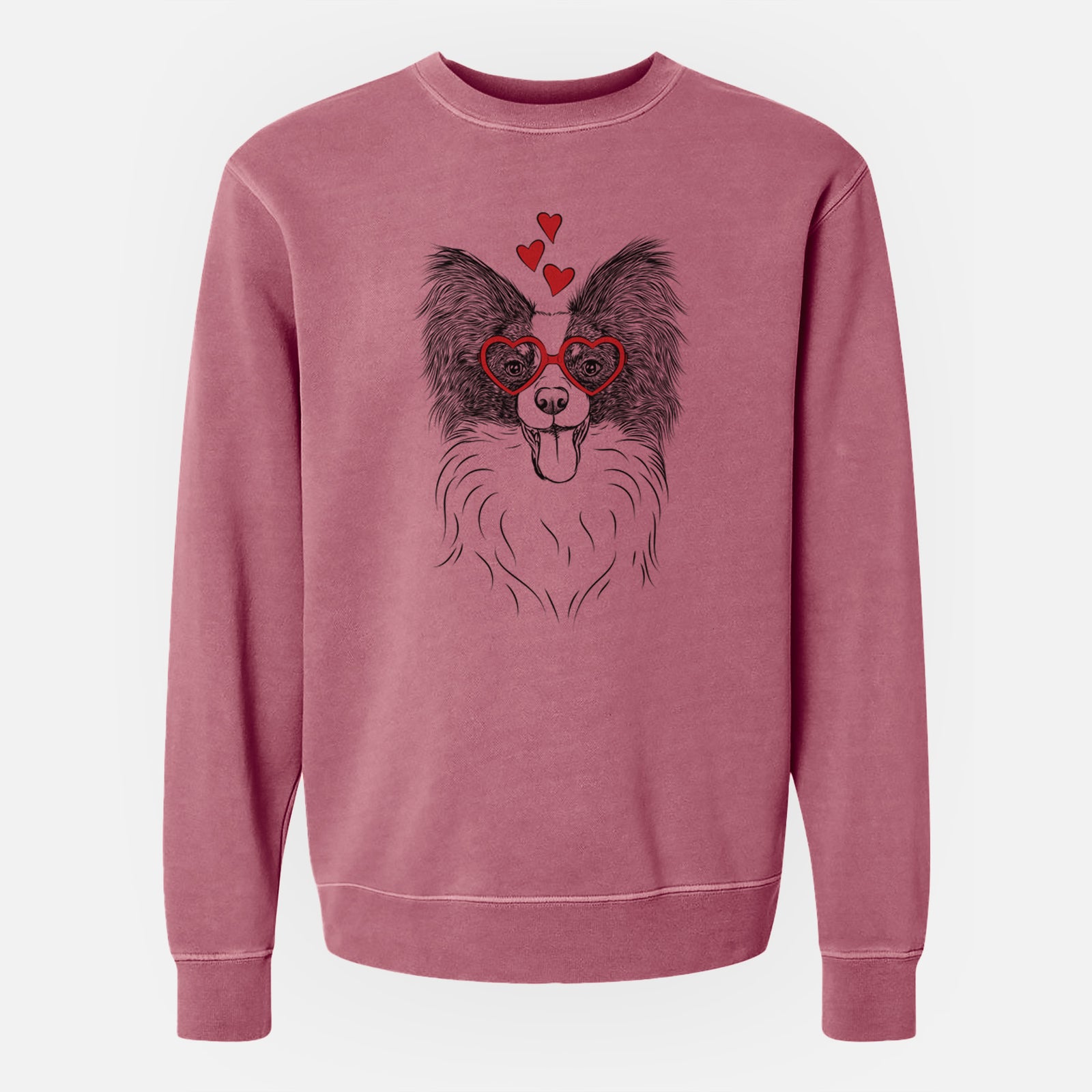 Valentine Patrick the Papillon - Unisex Pigment Dyed Crew Sweatshirt