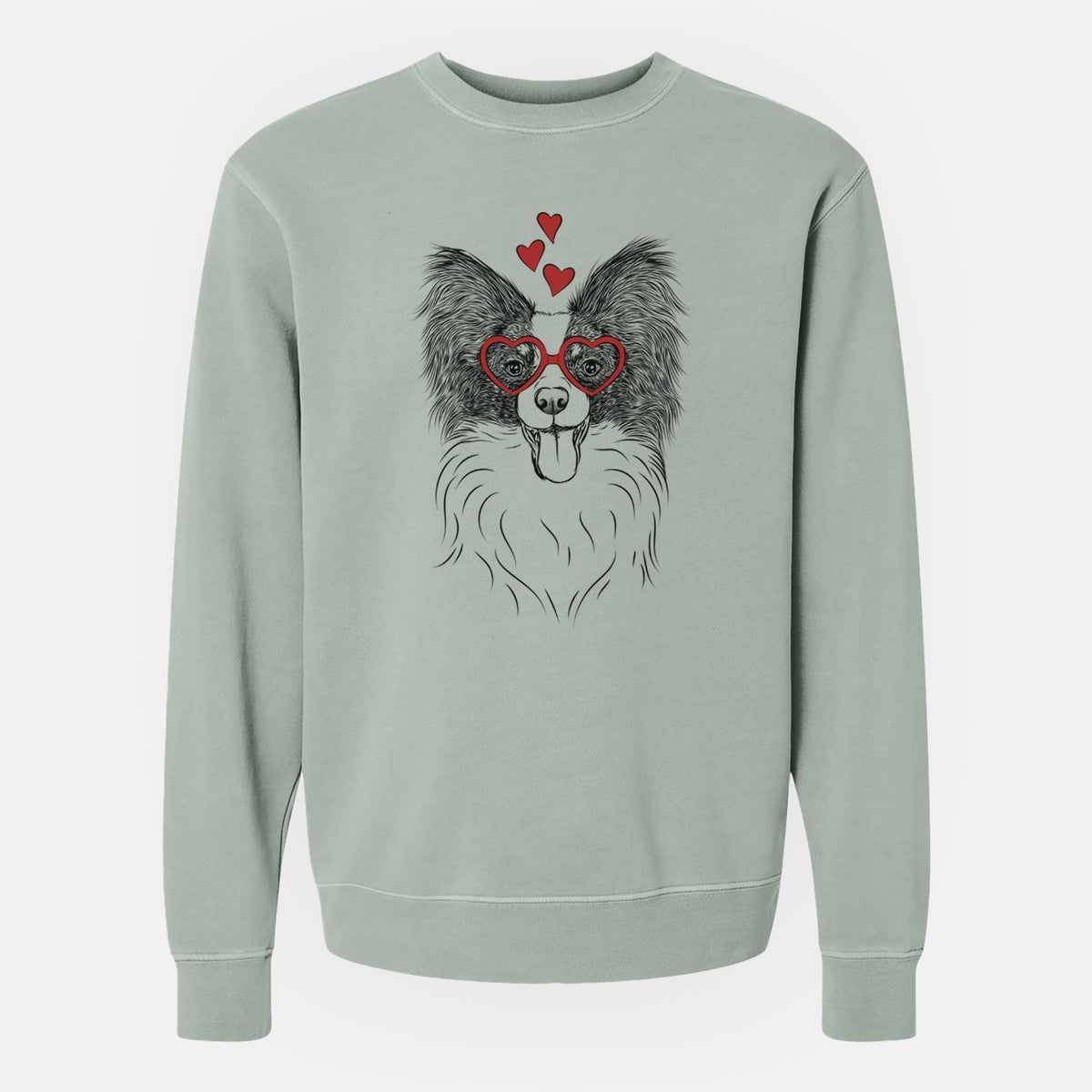 Valentine Patrick the Papillon - Unisex Pigment Dyed Crew Sweatshirt