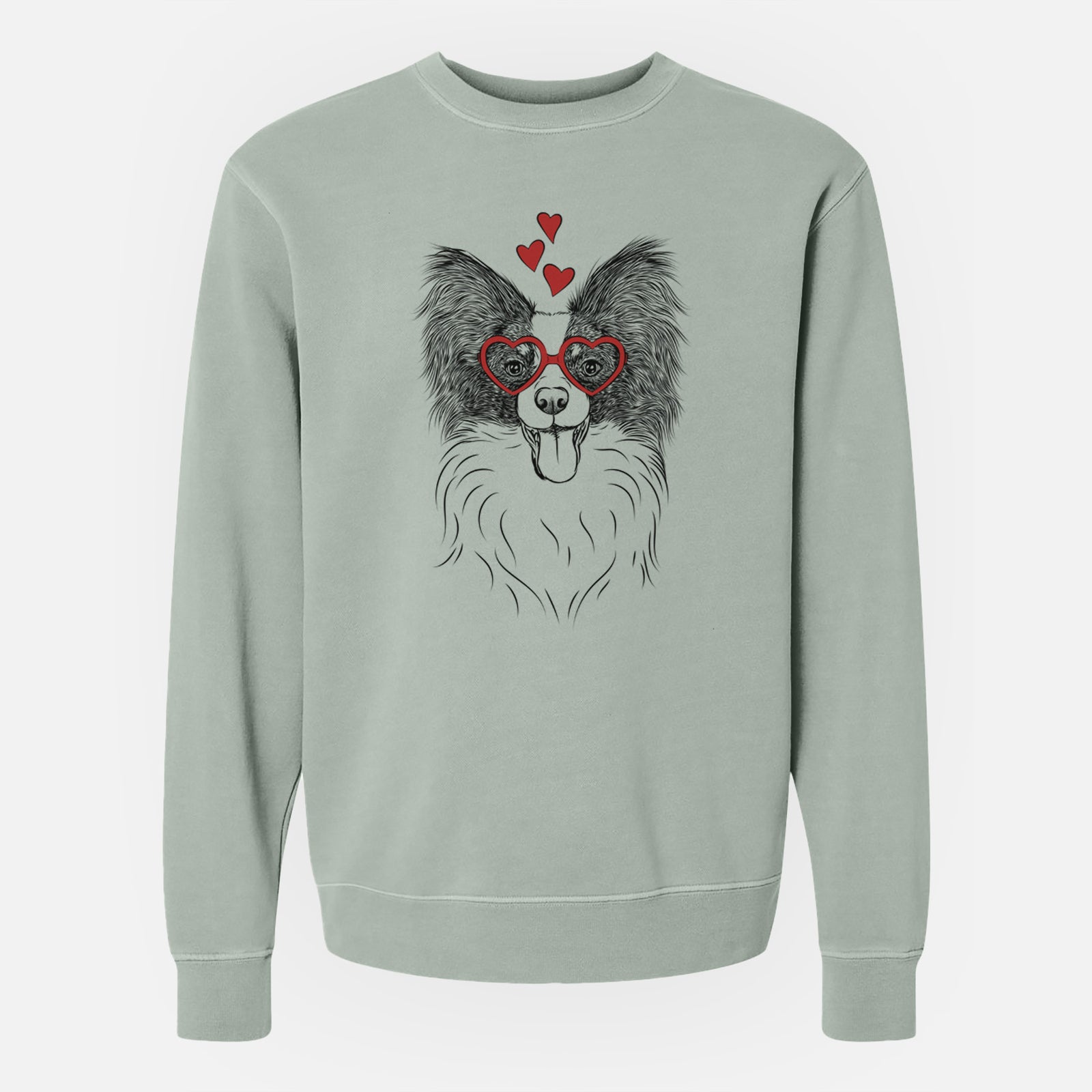 Valentine Patrick the Papillon - Unisex Pigment Dyed Crew Sweatshirt