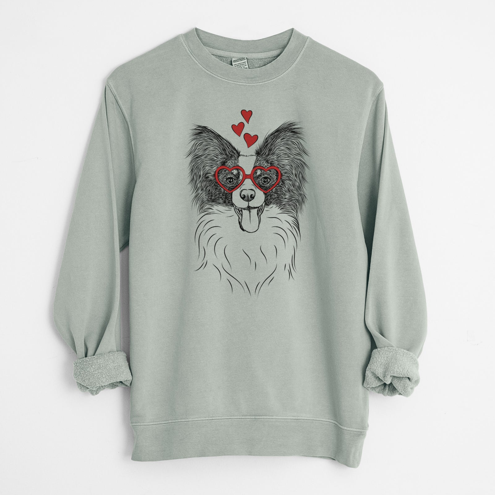 Valentine Patrick the Papillon - Unisex Pigment Dyed Crew Sweatshirt
