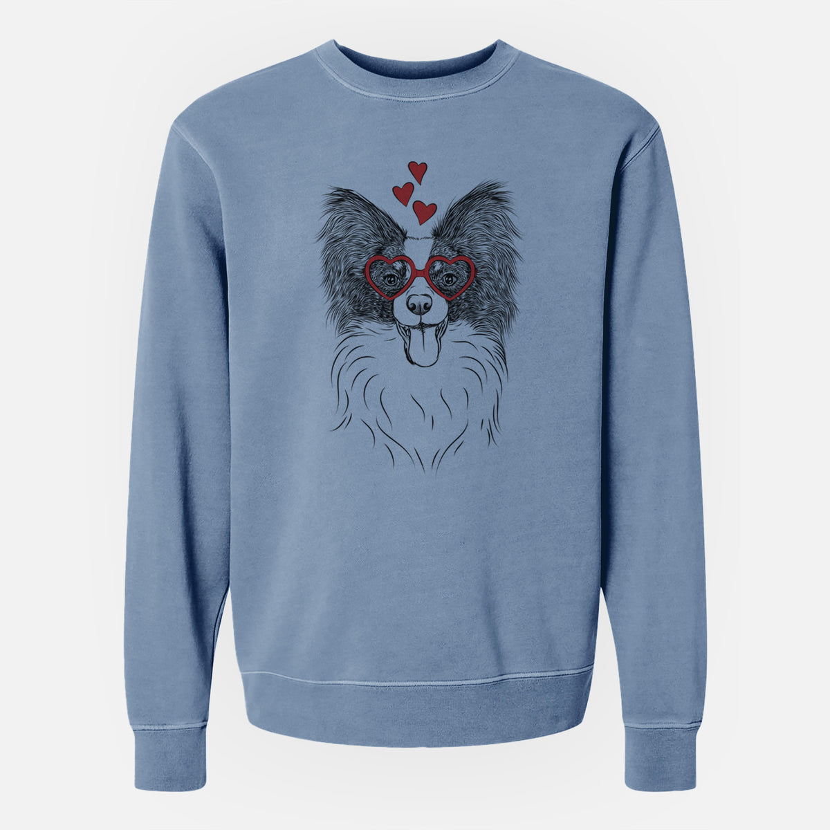 Valentine Patrick the Papillon - Unisex Pigment Dyed Crew Sweatshirt