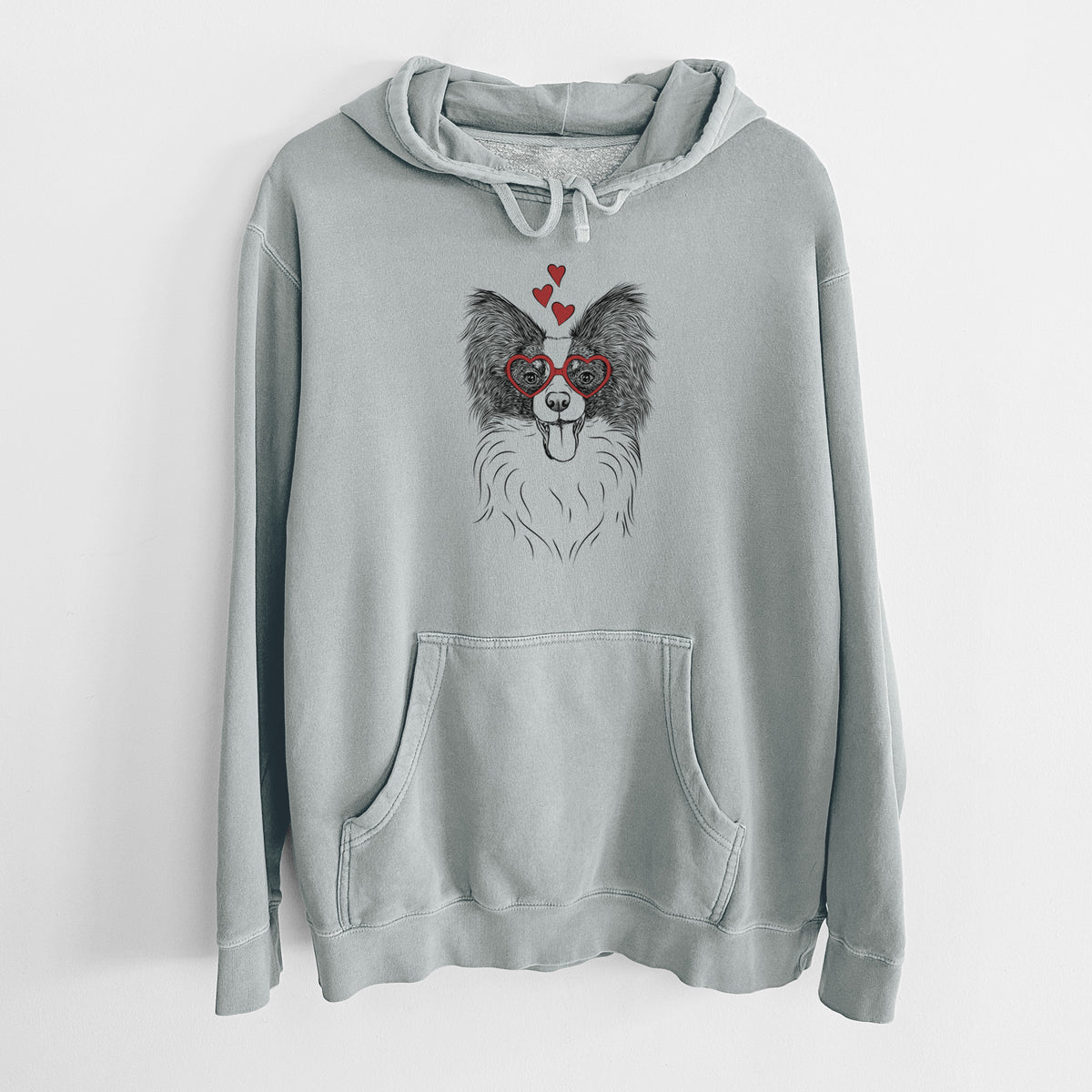 Valentine Patrick the Papillon - Unisex Pigment Dyed Hoodie