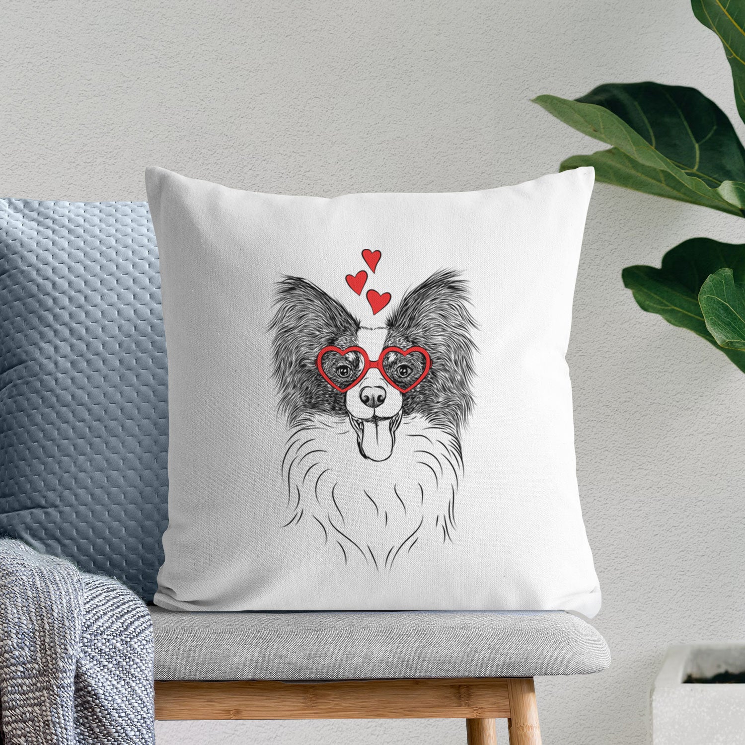 Patrick the Papillon - Throw Pillow Cover
