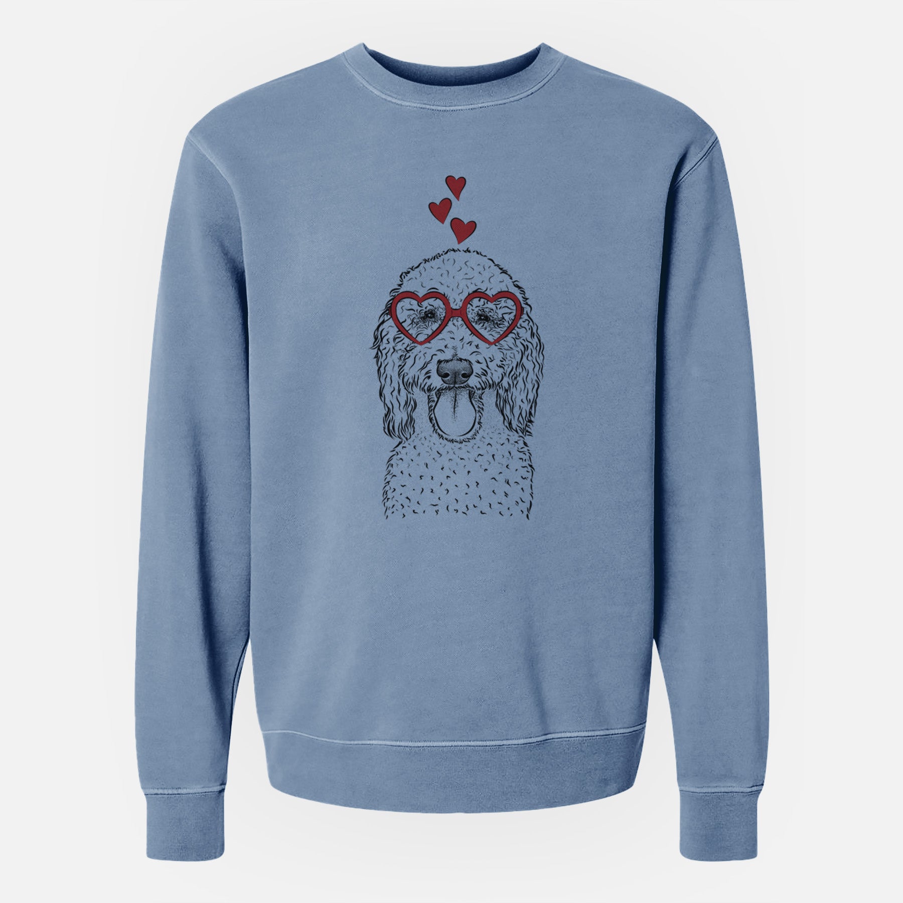 Valentine Pavlov the Goldendoodle - Unisex Pigment Dyed Crew Sweatshirt