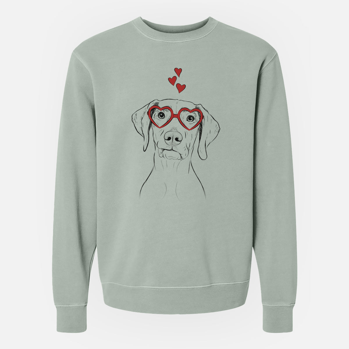 Valentine Pawley the Vizsla - Unisex Pigment Dyed Crew Sweatshirt