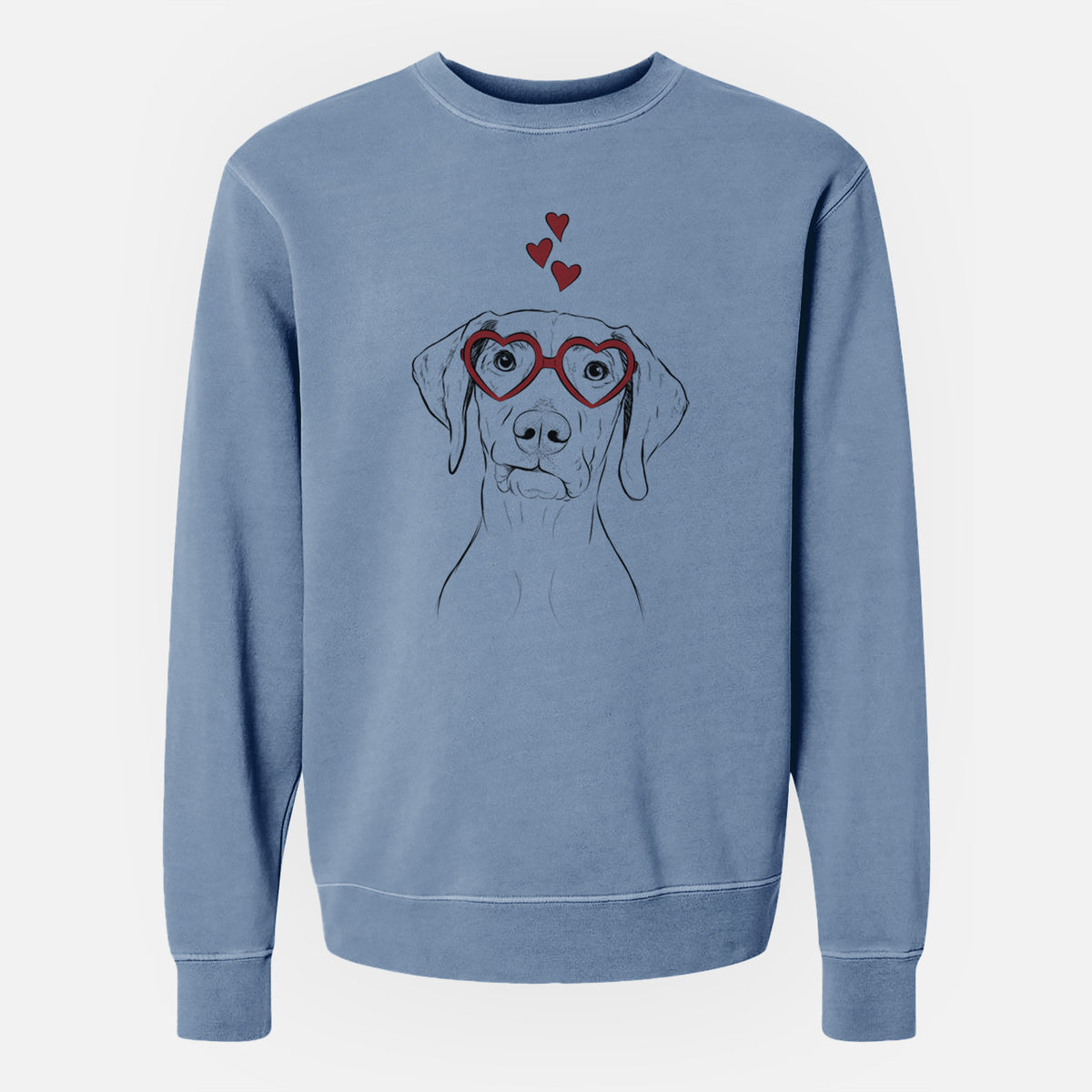 Valentine Pawley the Vizsla - Unisex Pigment Dyed Crew Sweatshirt