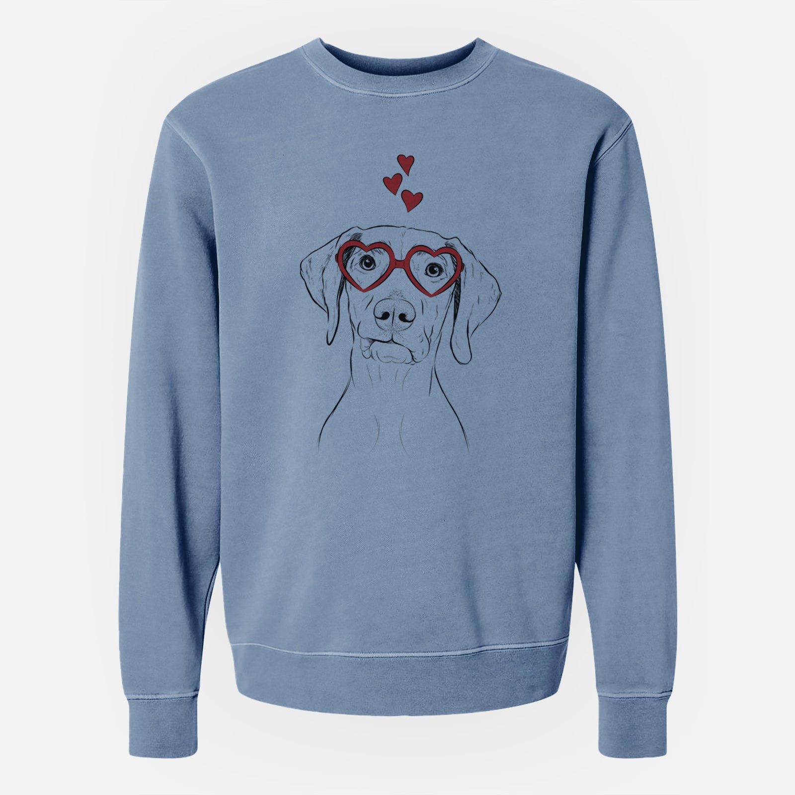 Valentine Pawley the Vizsla - Unisex Pigment Dyed Crew Sweatshirt