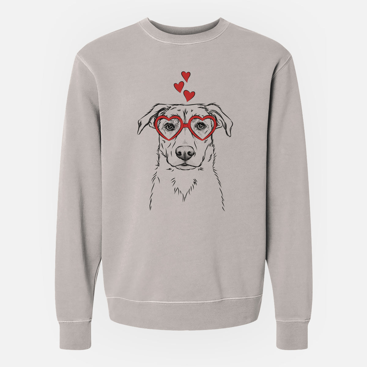 Valentine Peanut the Lab Mix - Unisex Pigment Dyed Crew Sweatshirt