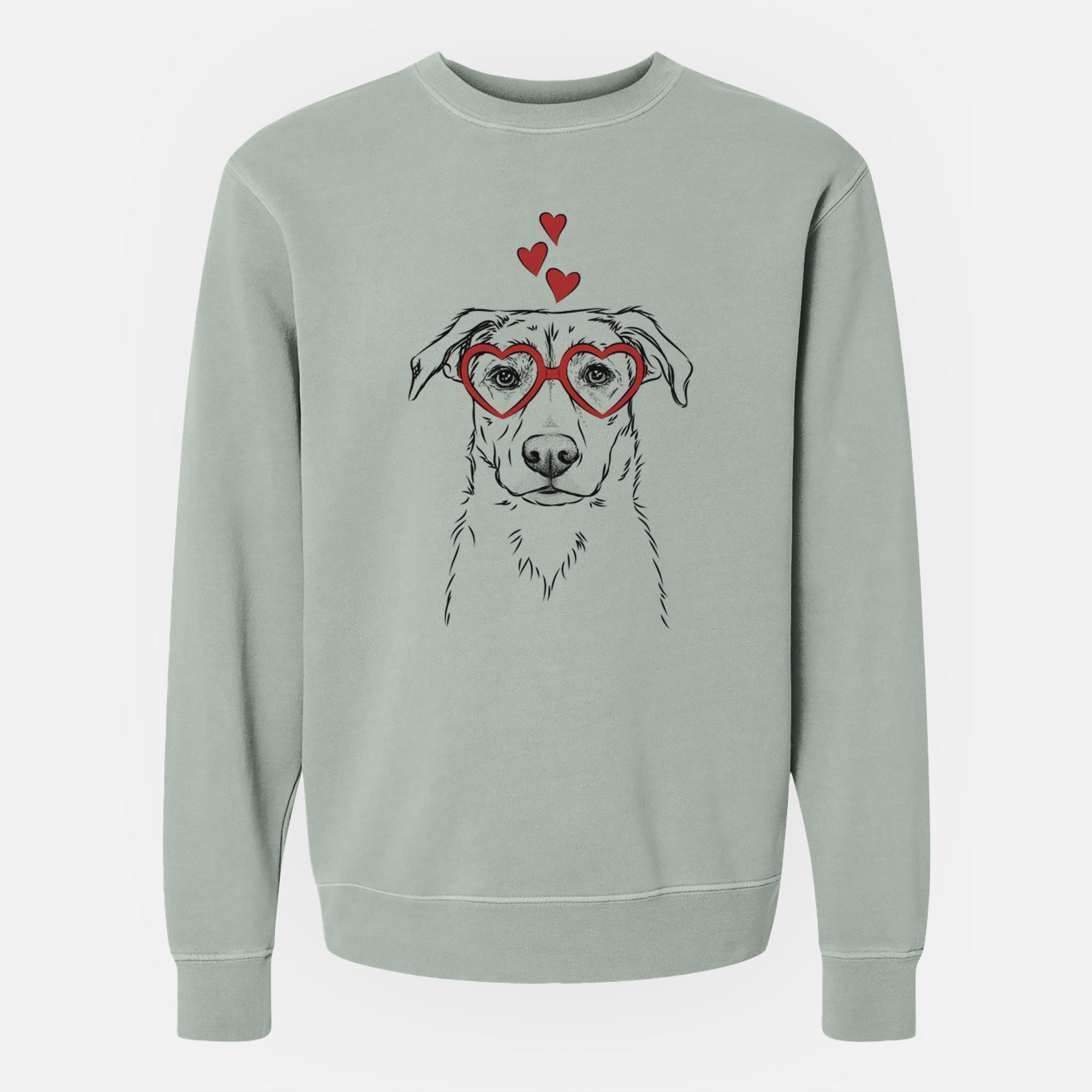 Valentine Peanut the Lab Mix - Unisex Pigment Dyed Crew Sweatshirt