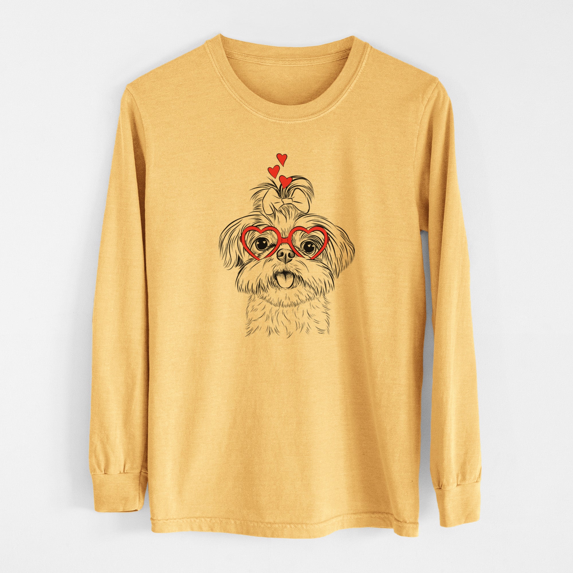 Valentine Pebbles the Shorkie - Heavyweight 100% Cotton Long Sleeve