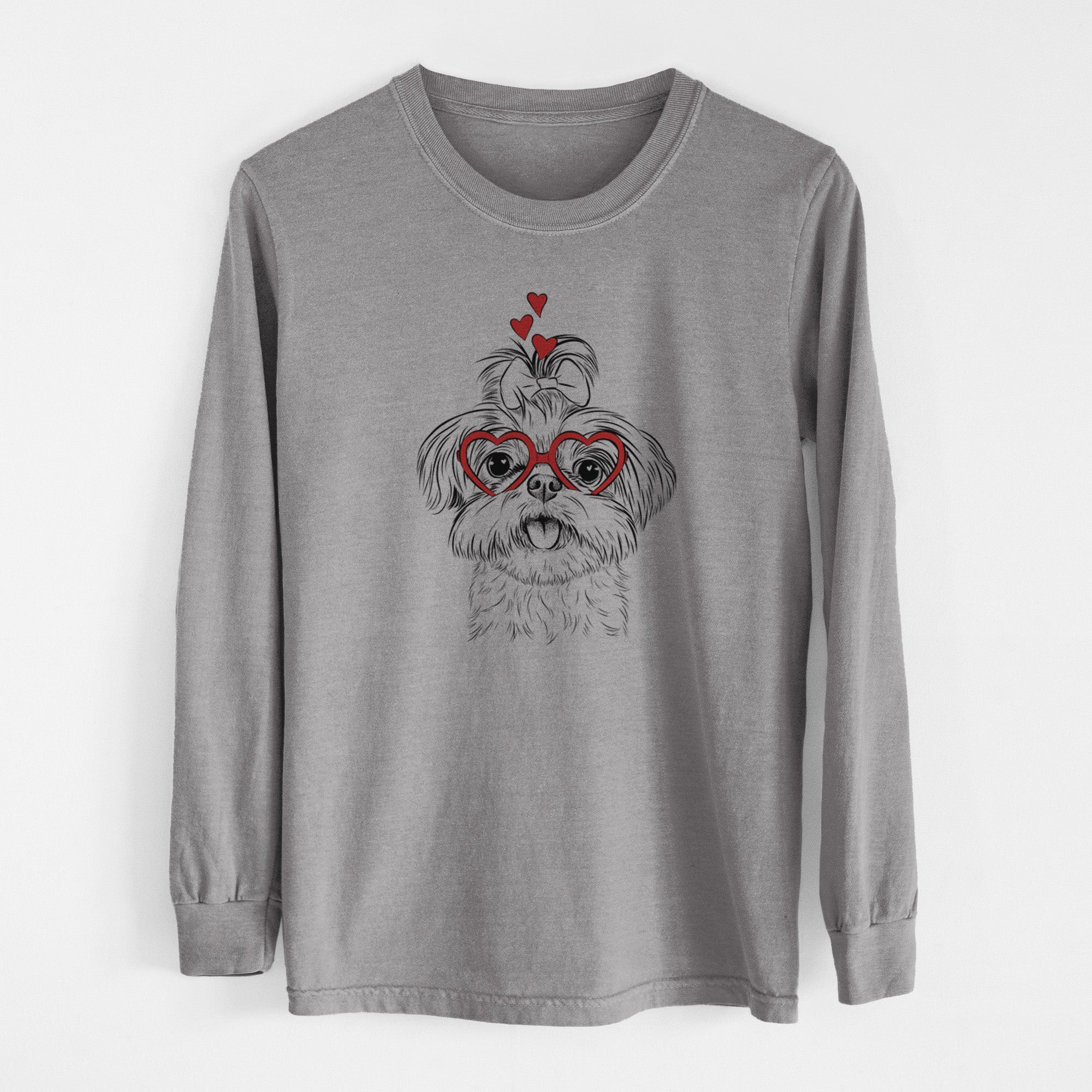 Valentine Pebbles the Shorkie - Heavyweight 100% Cotton Long Sleeve