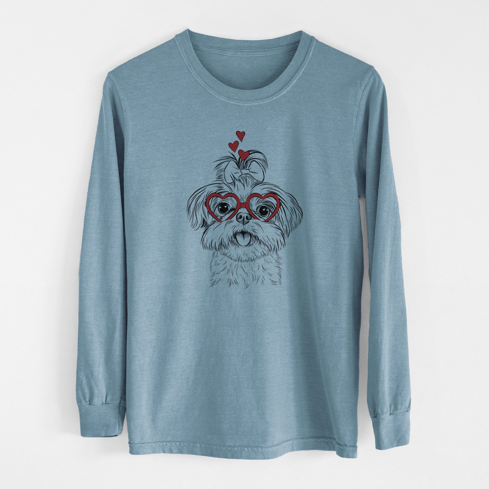 Valentine Pebbles the Shorkie - Heavyweight 100% Cotton Long Sleeve