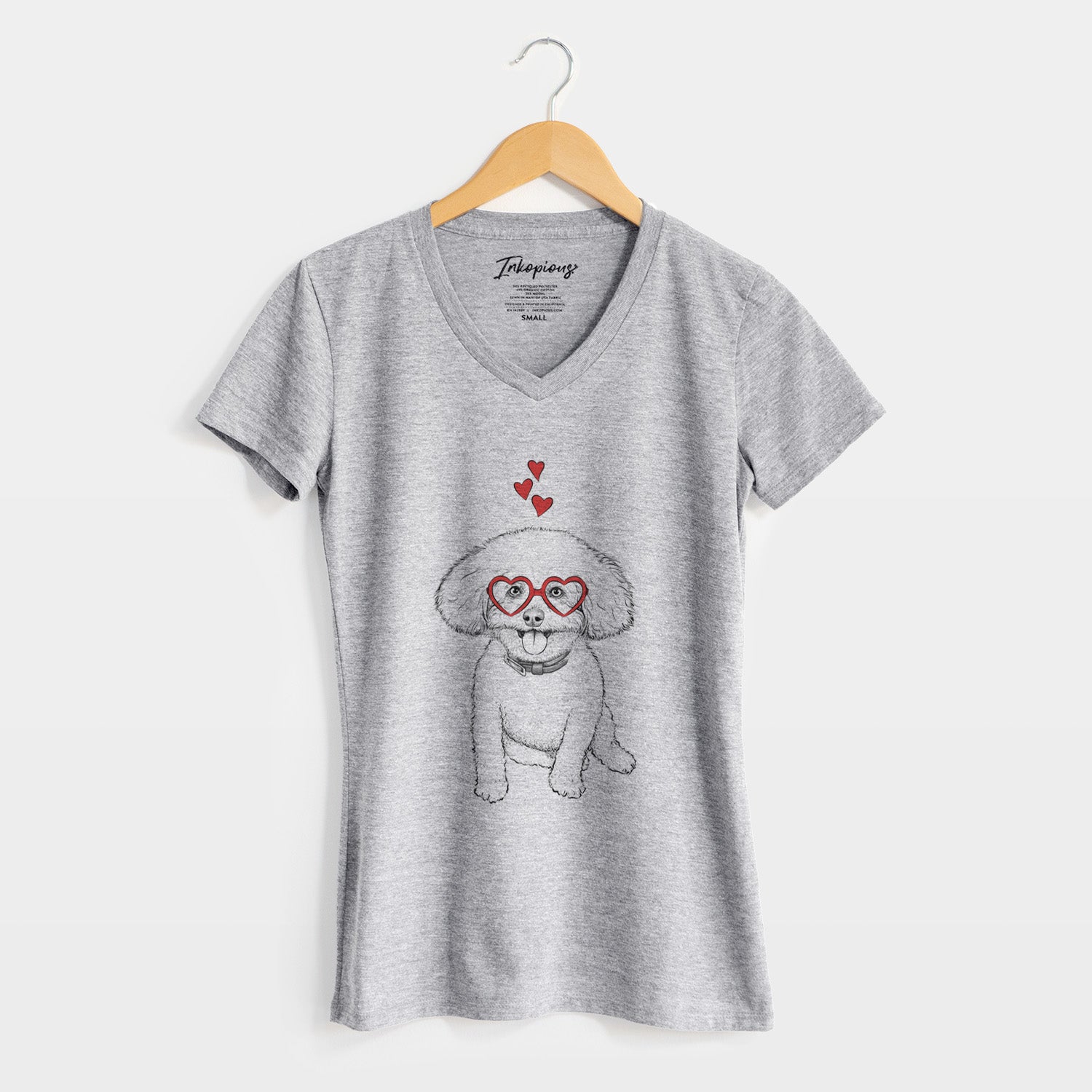 Valentine Peyton the Bichon Frise - Women's Perfect V-neck Shirt