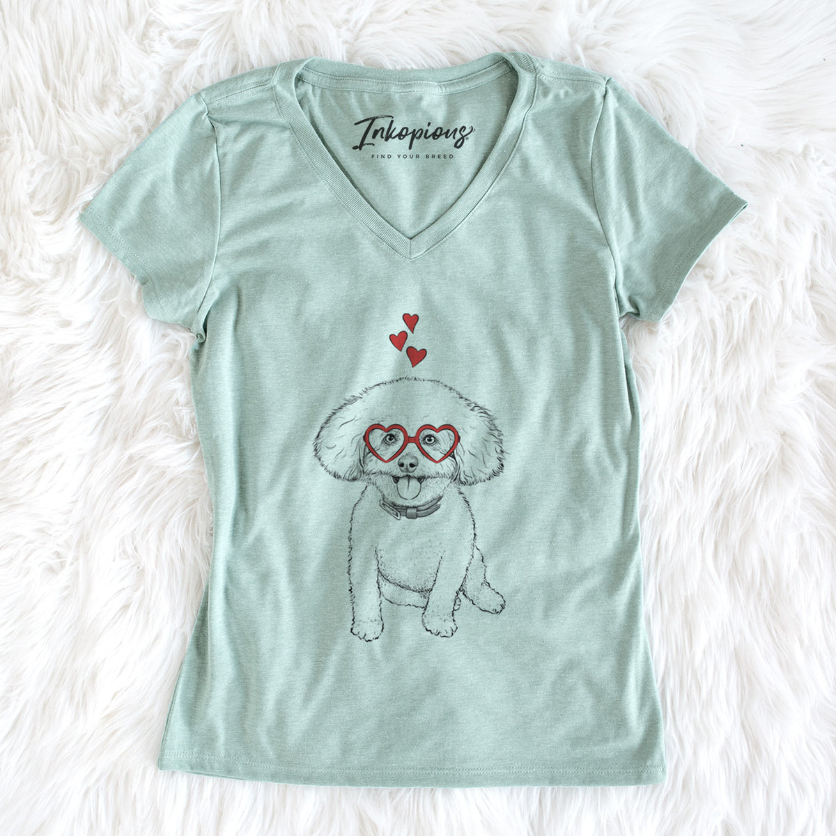 Valentine Peyton the Bichon Frise - Women's Perfect V-neck Shirt