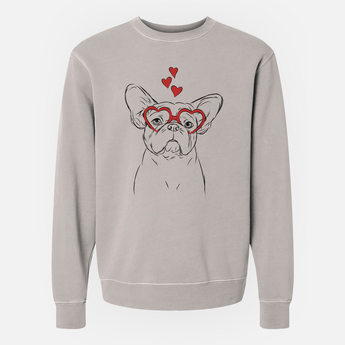 Valentine Pierre the French Bulldog - Unisex Pigment Dyed Crew Sweatshirt