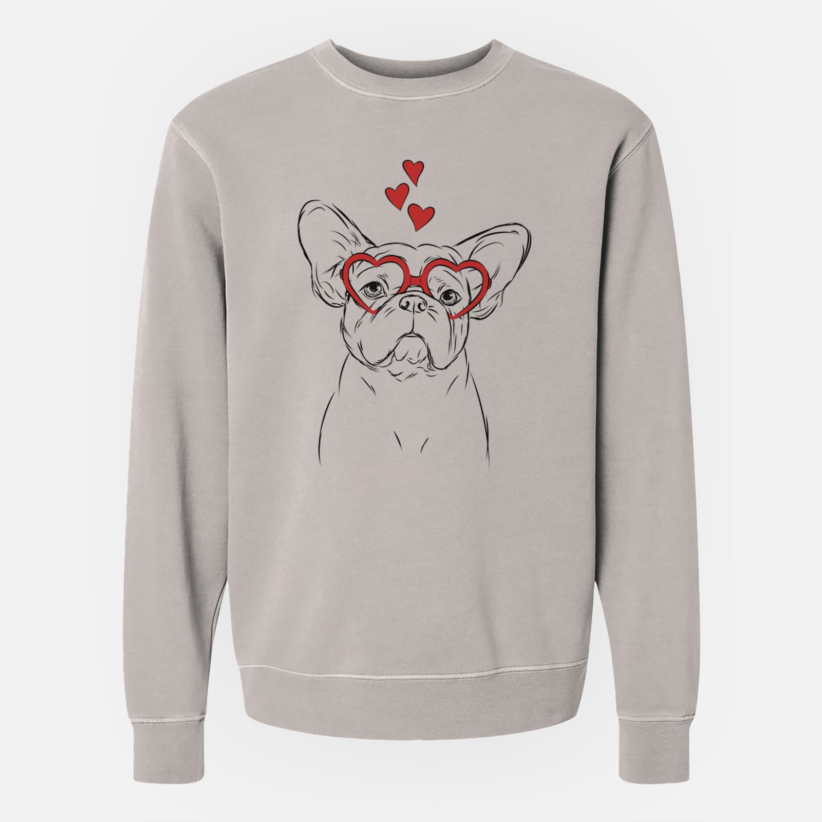 Valentine Pierre the French Bulldog - Unisex Pigment Dyed Crew Sweatshirt