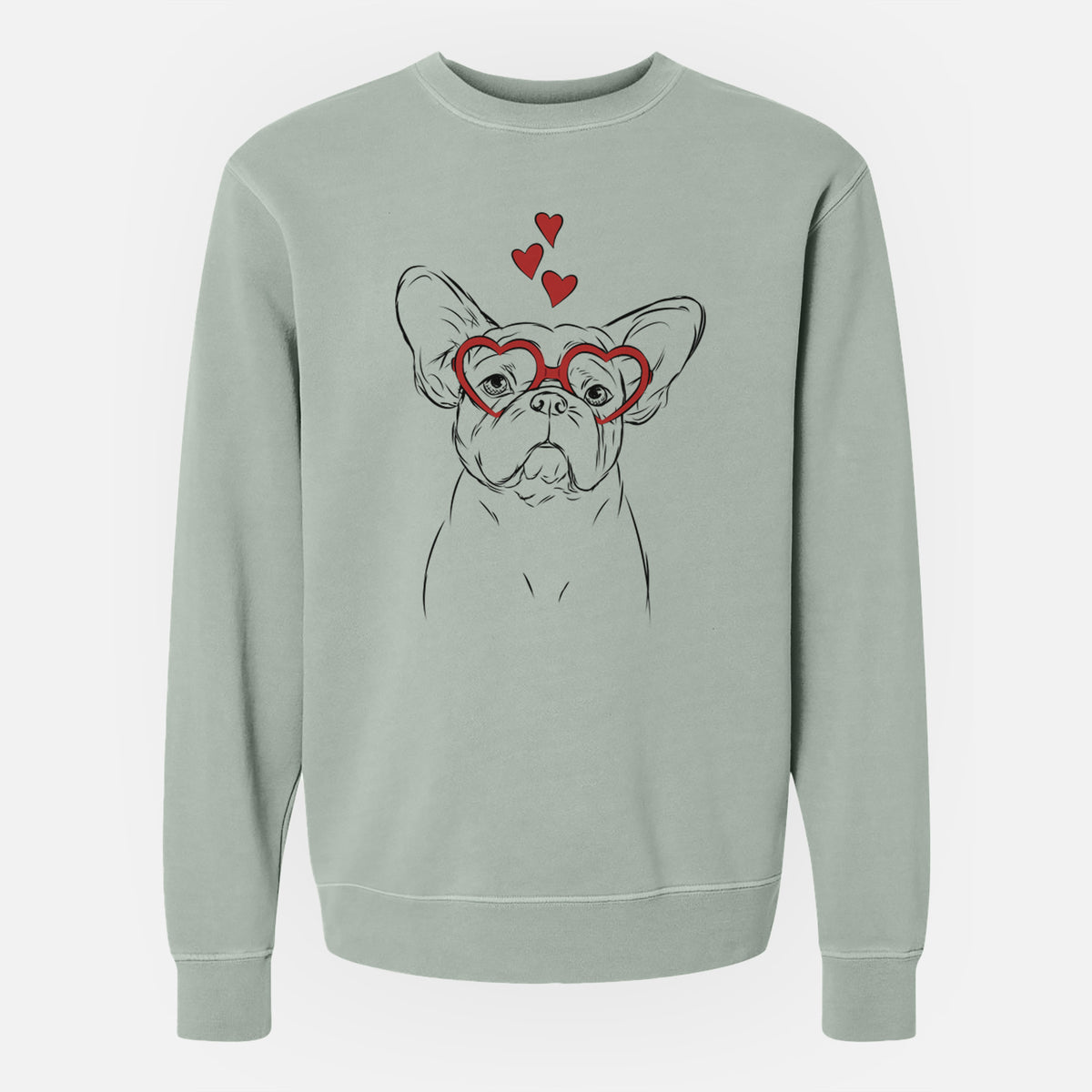 Valentine Pierre the French Bulldog - Unisex Pigment Dyed Crew Sweatshirt