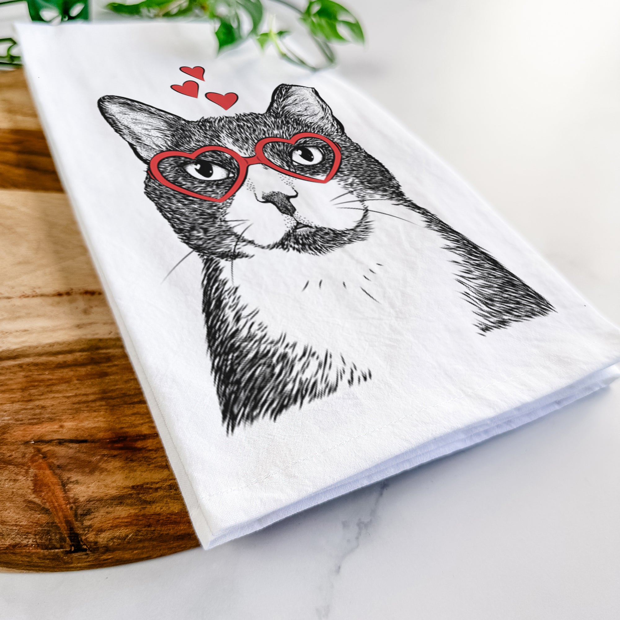 Pinky the Tuxedo Cat Tea Towel