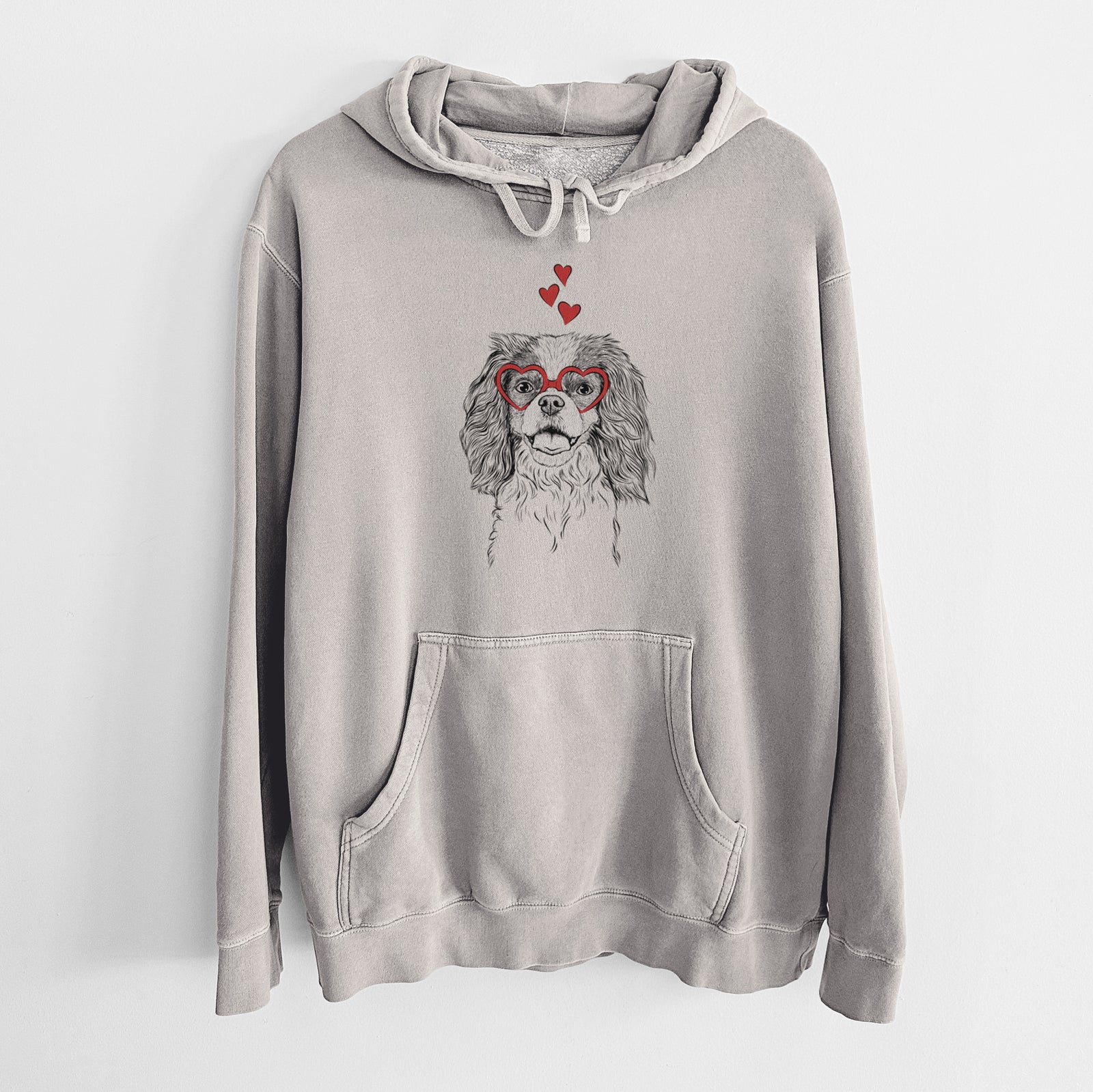 Valentine Poppy the Cavalier King Charles Spaniel - Unisex Pigment Dyed Hoodie