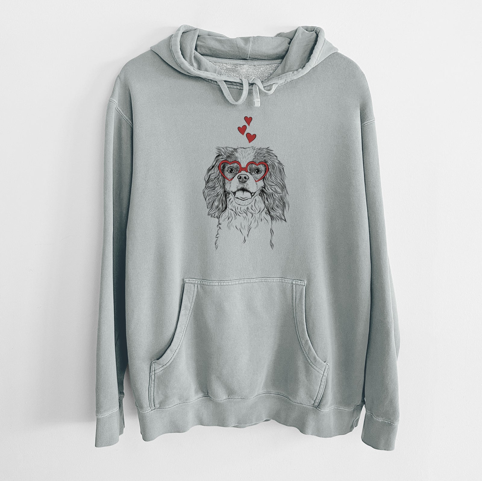 Valentine Poppy the Cavalier King Charles Spaniel - Unisex Pigment Dyed Hoodie