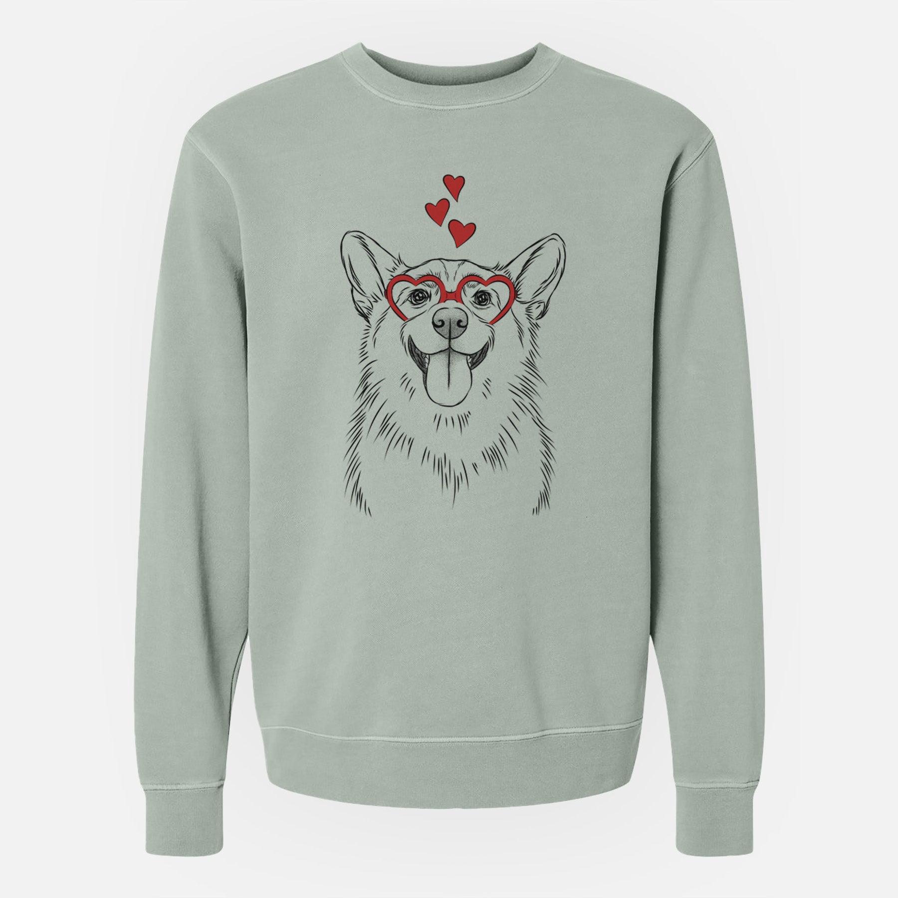 Valentine Porter the Pembroke Welsh Corgi - Unisex Pigment Dyed Crew Sweatshirt