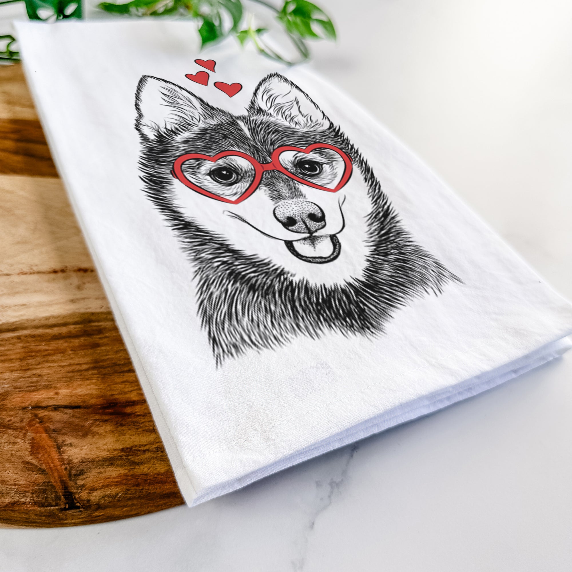 Posey the Alaskan Klee Kai Tea Towel