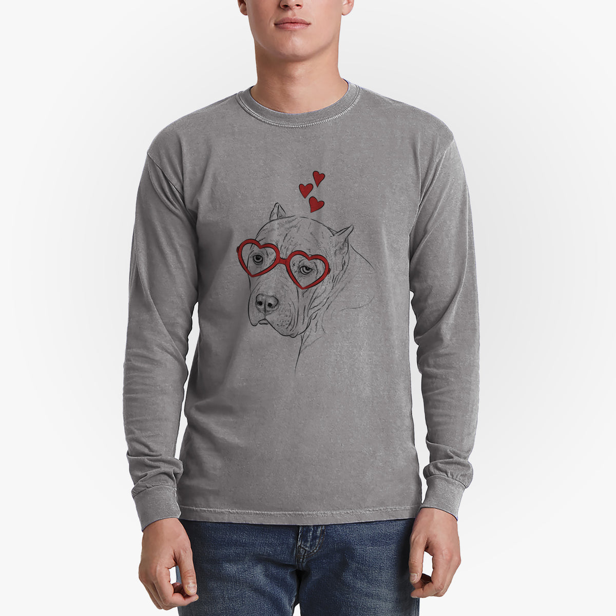 Valentine Precious the Staffordshire Terrier - Heavyweight 100% Cotton Long Sleeve