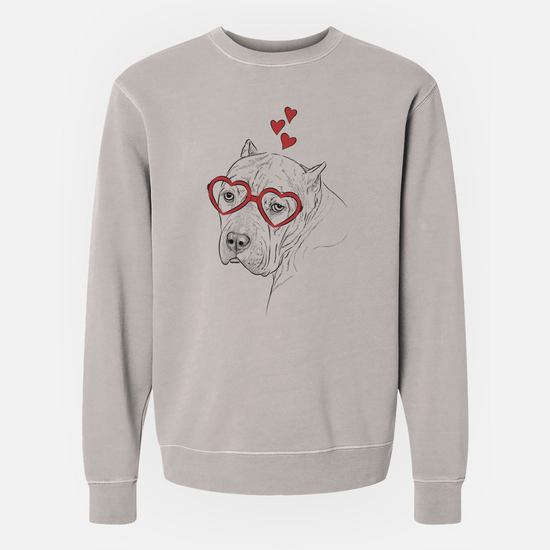 Valentine Precious the Staffordshire Terrier - Unisex Pigment Dyed Crew Sweatshirt