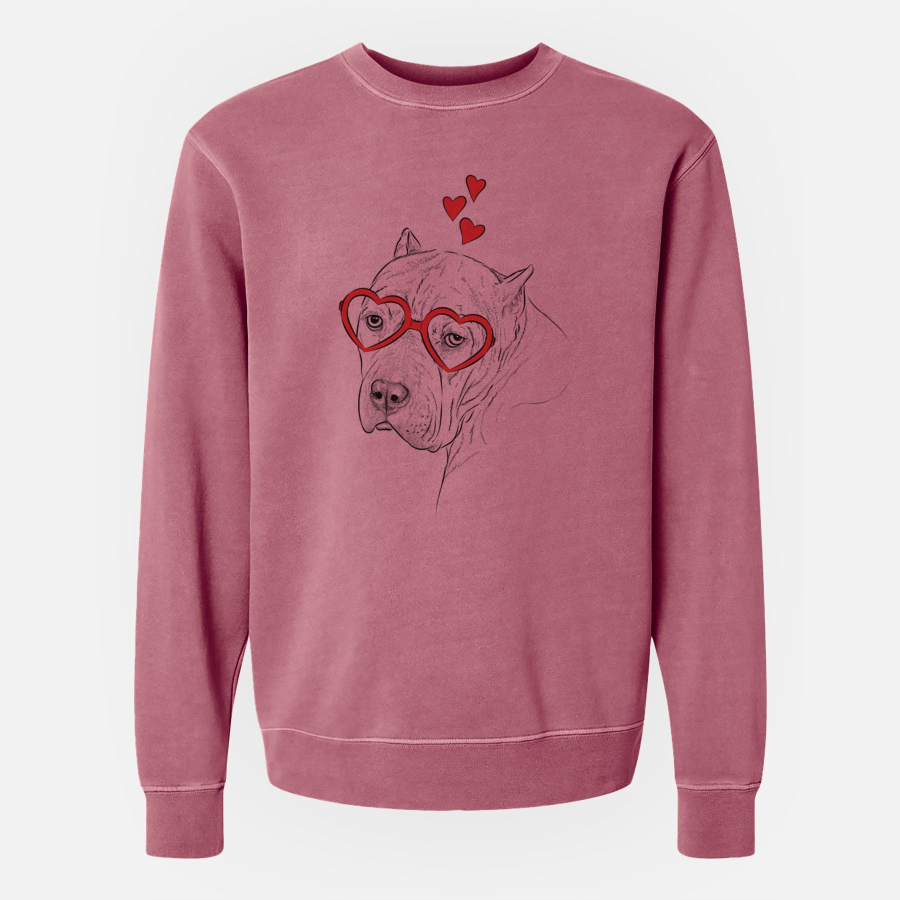 Valentine Precious the Staffordshire Terrier - Unisex Pigment Dyed Crew Sweatshirt