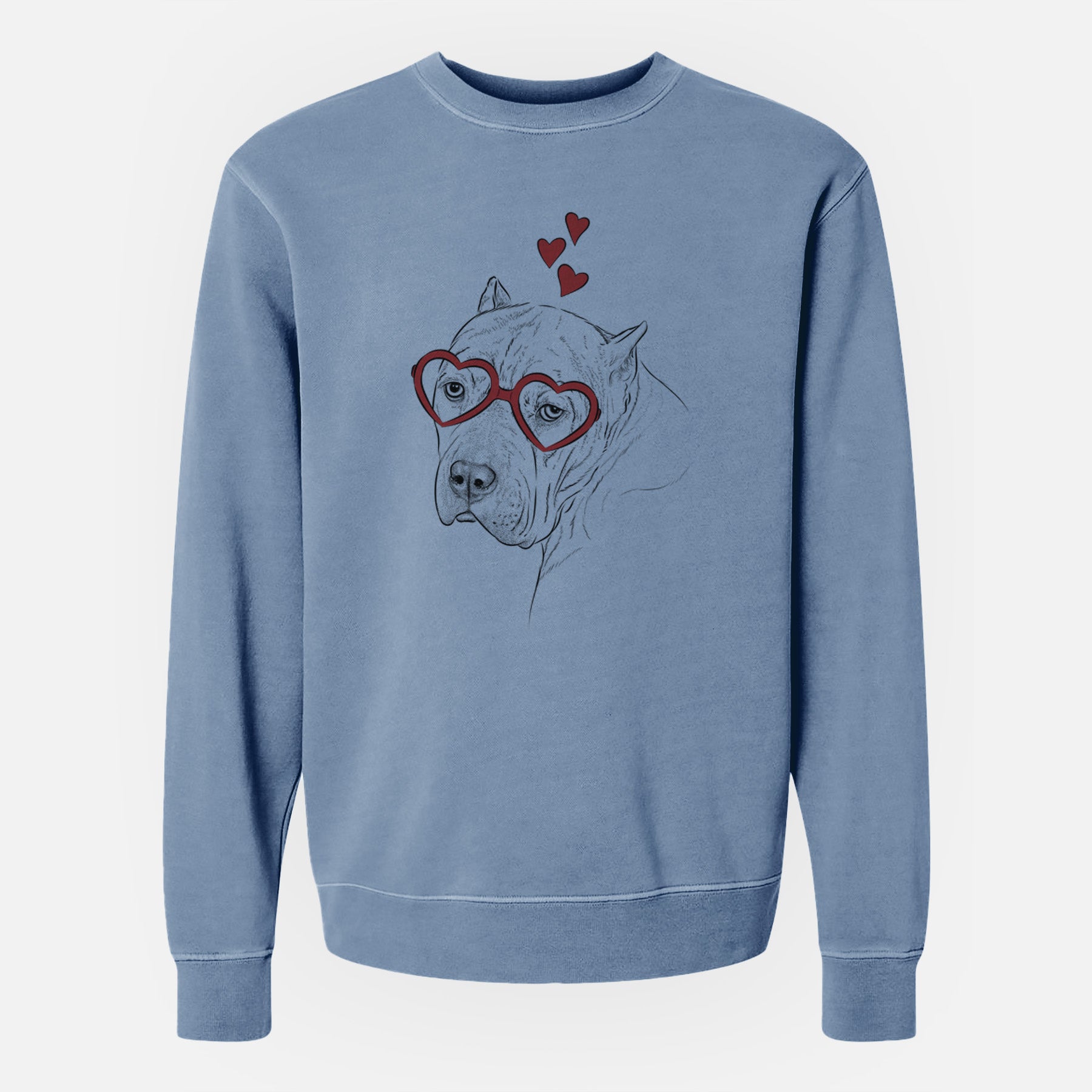 Valentine Precious the Staffordshire Terrier - Unisex Pigment Dyed Crew Sweatshirt