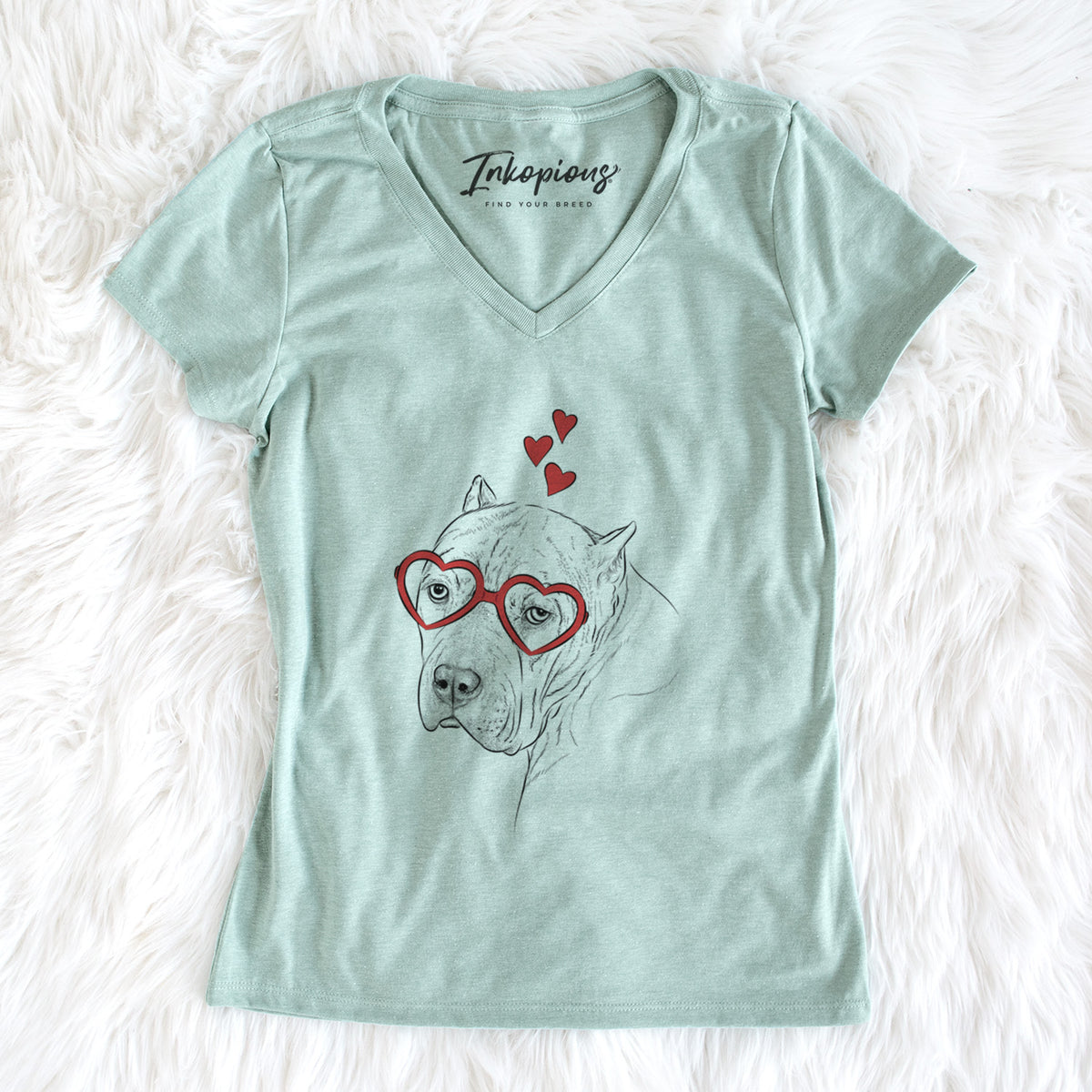 Valentine Precious the Staffordshire Terrier - Women's Perfect V-neck Shirt