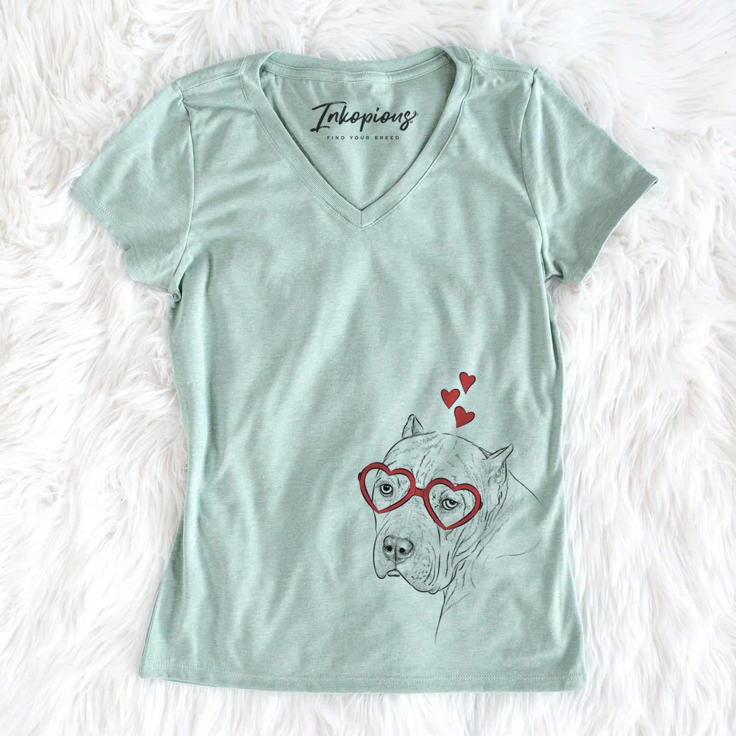 Valentine Precious the Staffordshire Terrier - Women's Perfect V-neck Shirt